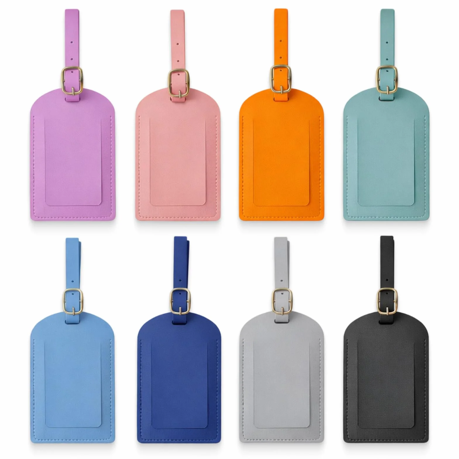 Étiquettes de Bagage en PU Cuir Lot de 8 pour Valise Voyage Avion
