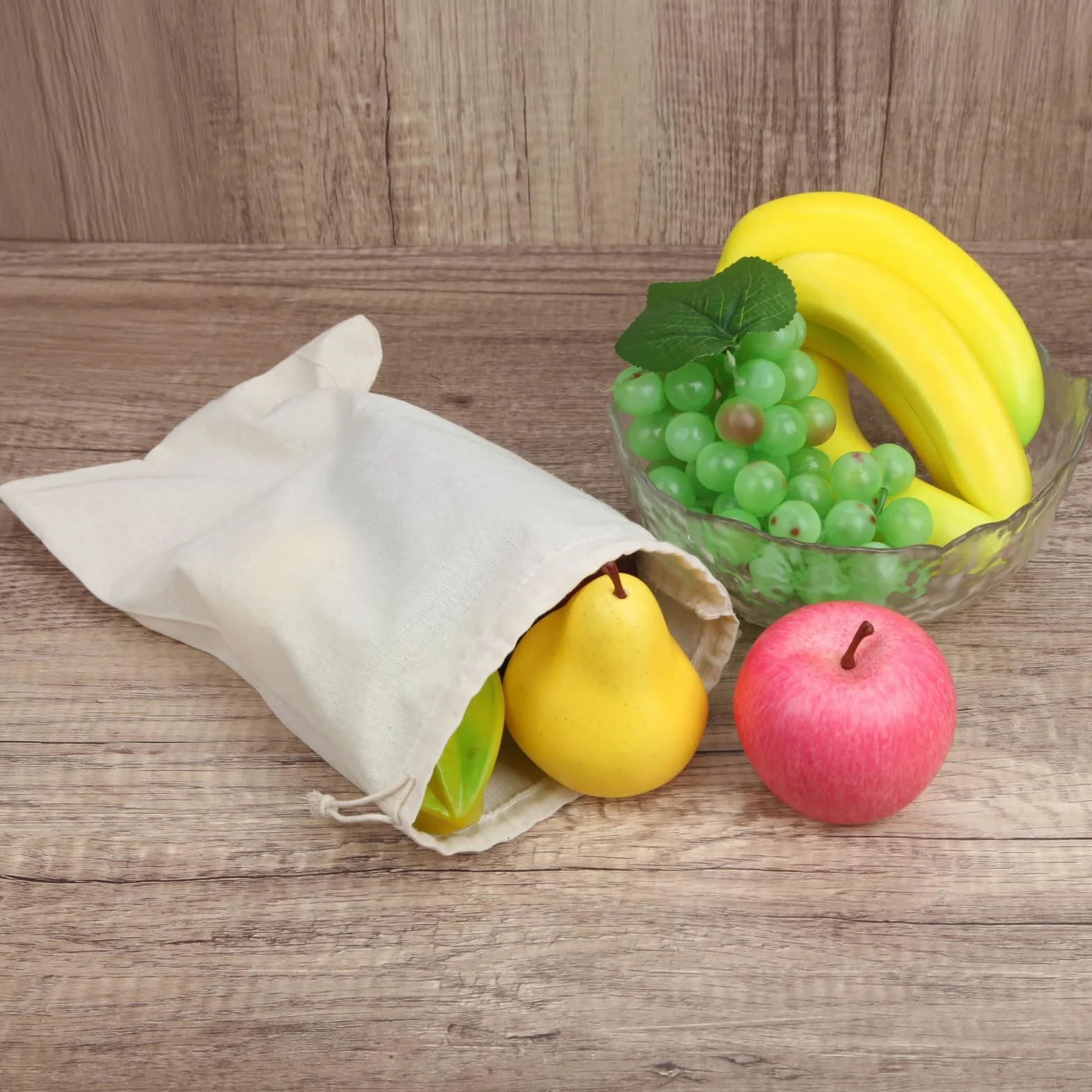 Pochon Tissu Coton 20x15cm 15 Pièces Sacs en Lin avec Cordon Reutilisable pour Cadeau DIY