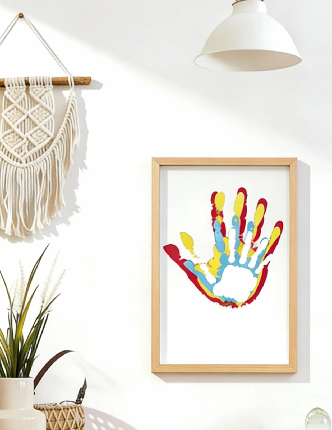SciFiVisi Cadre Empreintes Main Bébé LED 4 Empreintes Noir Cadeau Baptême