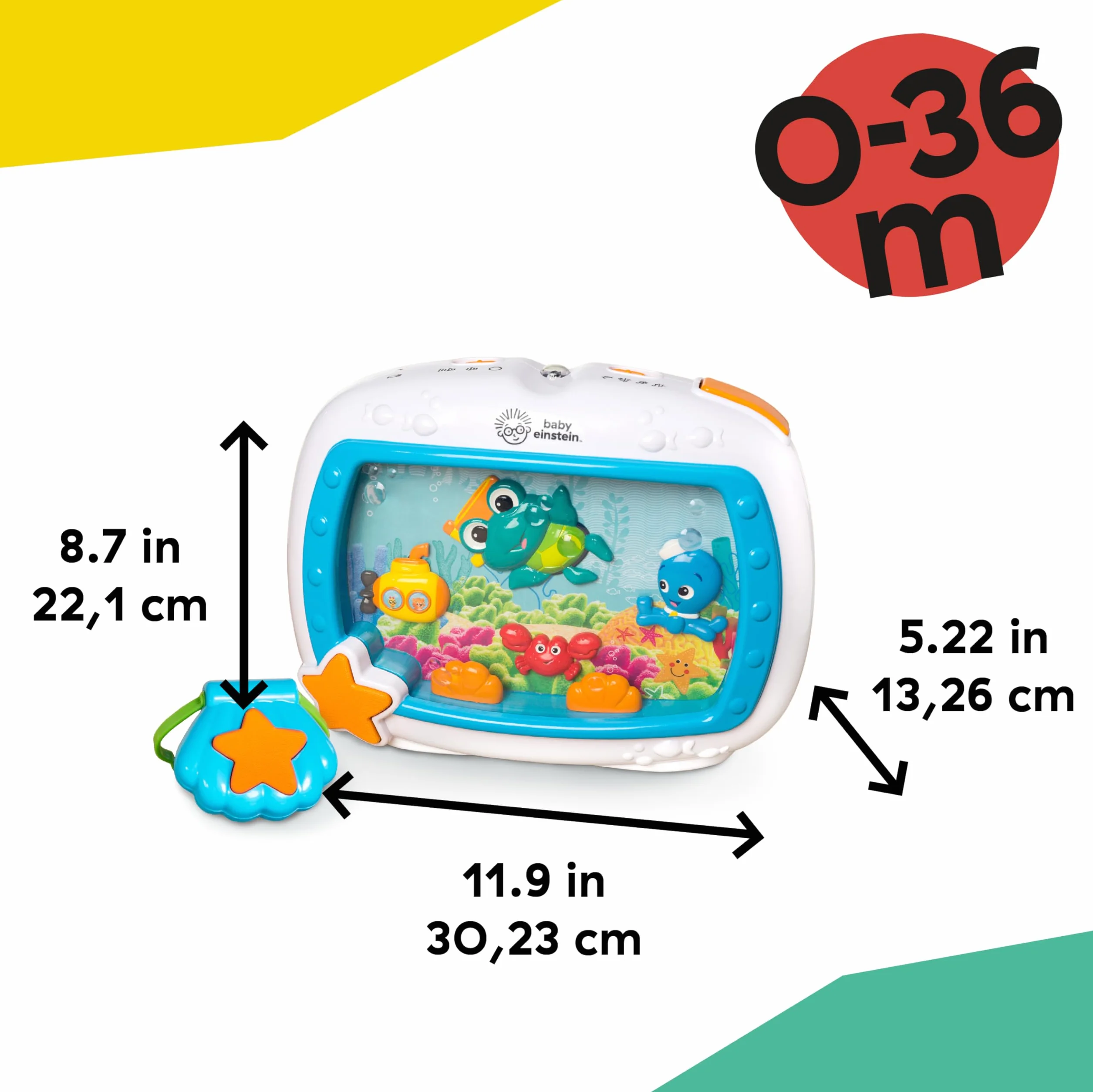 Baby Einstein Sea Dreams Soother, Veilleuse Bébé Musicale et Lumineuse avec Bruit Blanc, 0+ Mois