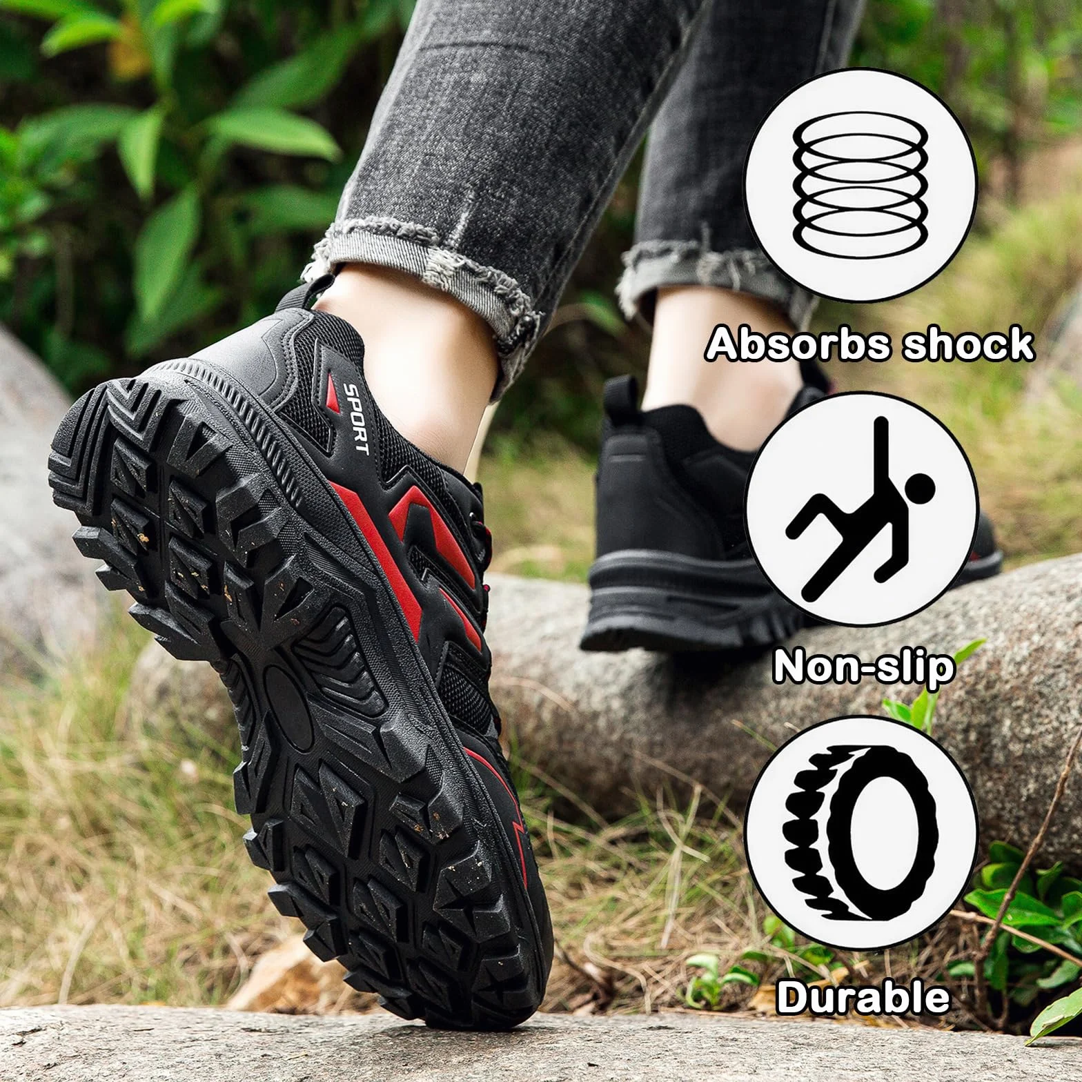 Chaussures de Randonnée Homme Antidérapantes Respirant Trekking Stabilité