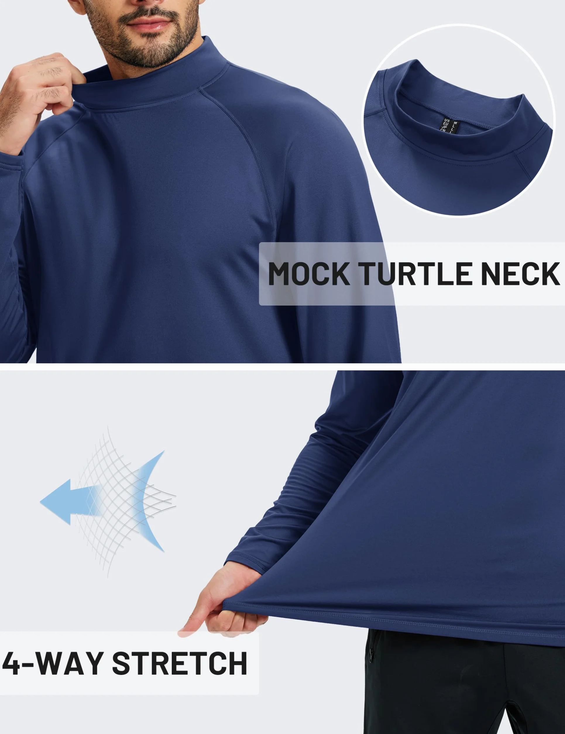 TACVASEN Homme Pull Col Roulé Manches Longues Thermique Molleton
