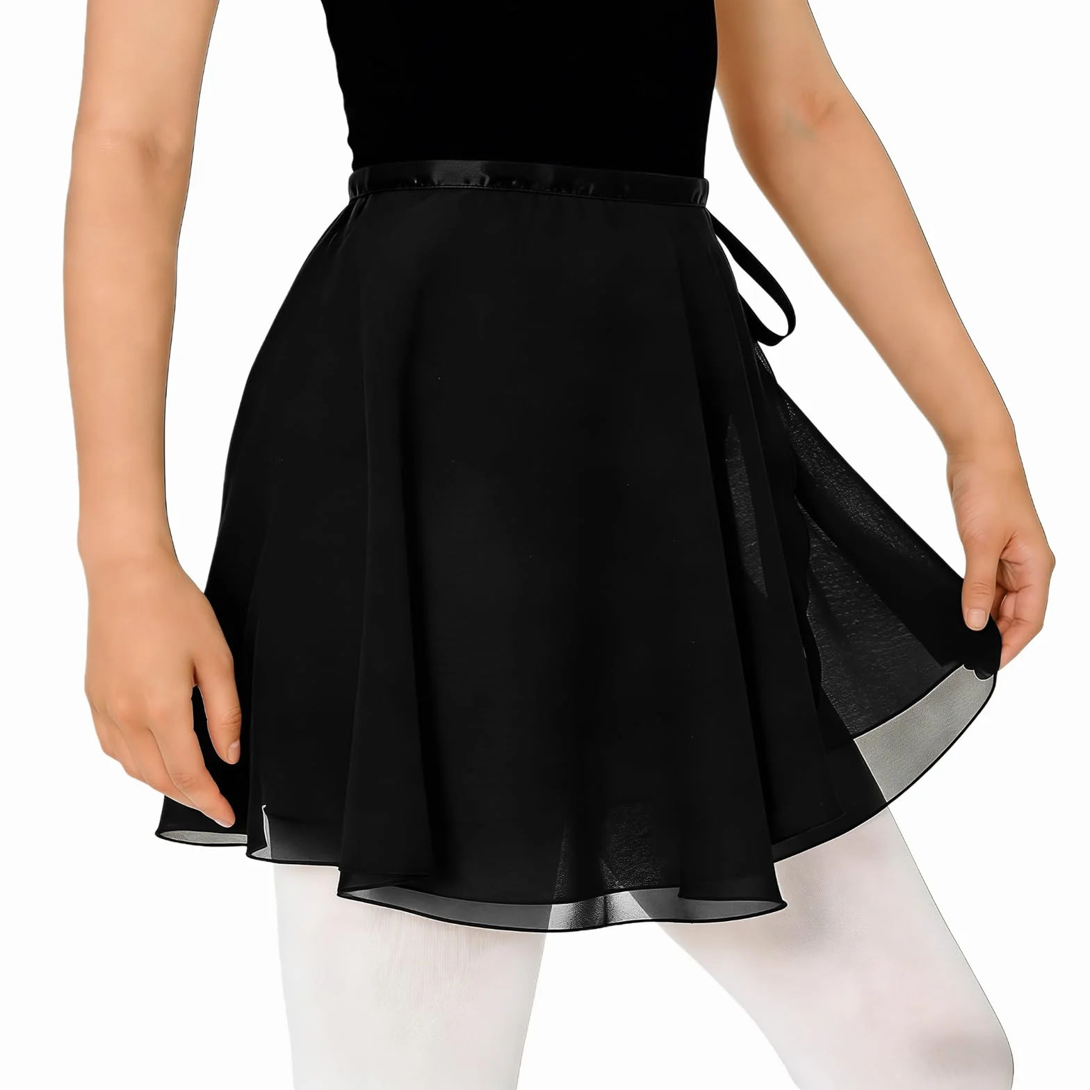 Jupe Danse Classique en Mousseline de Soie Portefeuille Ballet avec Ceinture Adjustable pour Femmes