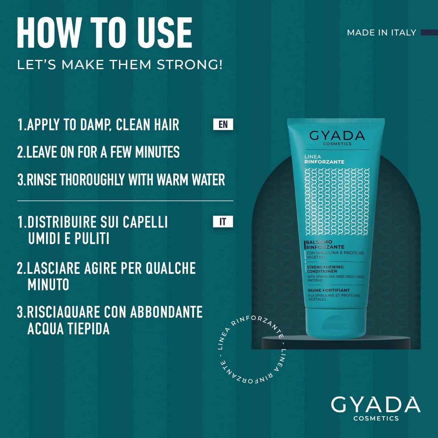 GYADA COSMETICS Après-shampoing fortifiant à la spiruline 200 ml