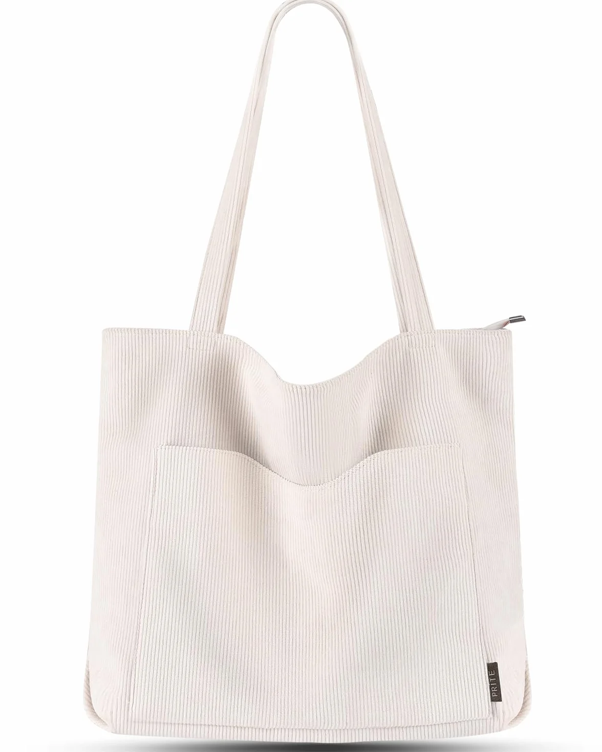 Sac en Velours Côtelé Bandoulière Cabas Femme Homme avec Fermeture Éclair