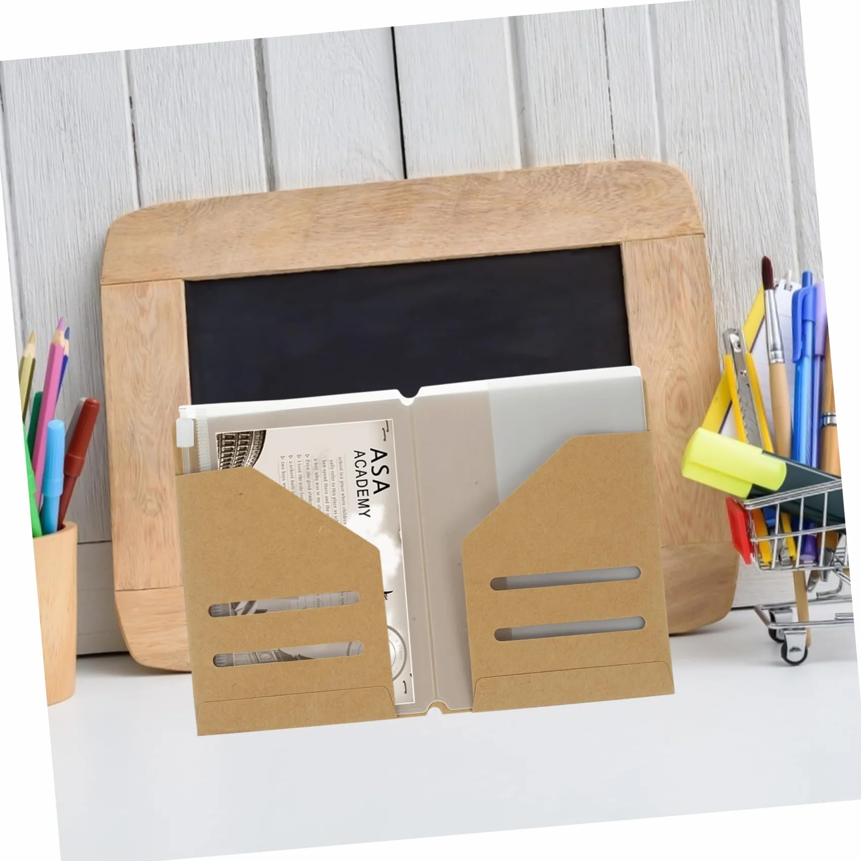 Pochette de Voyage Kraft et PVC Organisateur de Passeport 4 Pièces pour Documents Billets Cartes