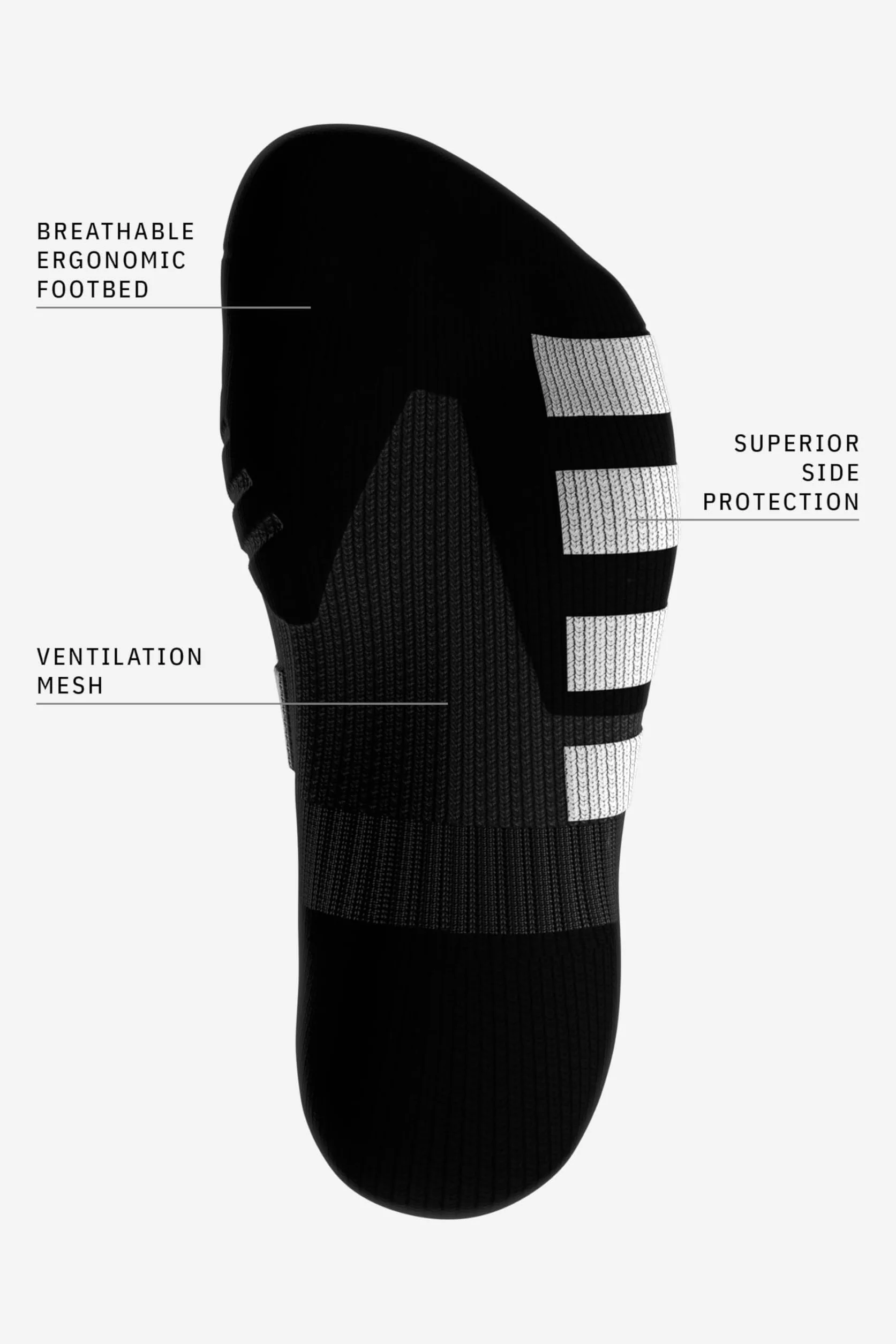Powerlight Chaussettes de hockey sur glace Ultra légères Séchage rapide Sans couture Protection pression lacets Ajustement parfait Patins glace Noires