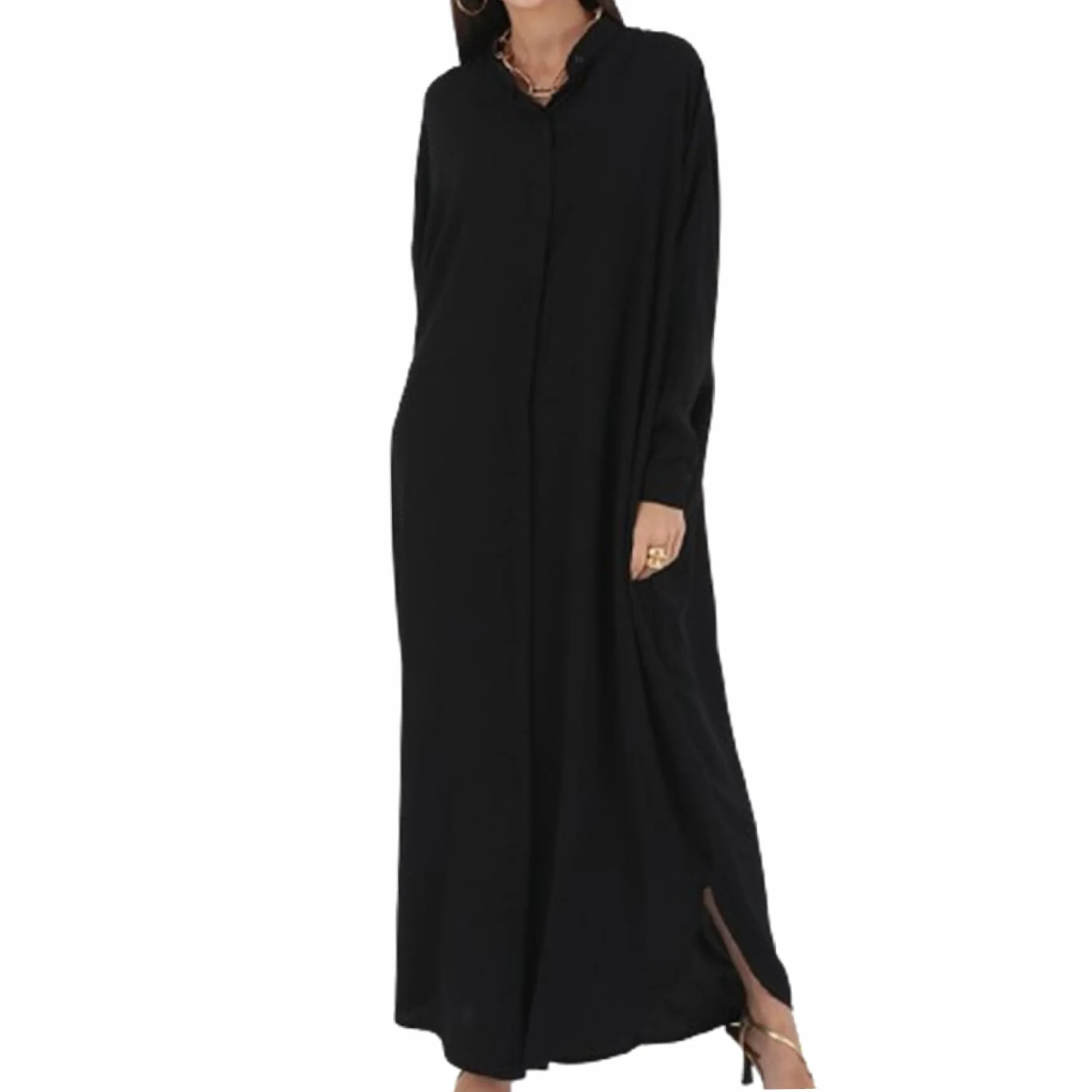 Jilbab pour Femmes, Robe de Prière Musulmane à Manches Longues, Ample 56.7 Pouces