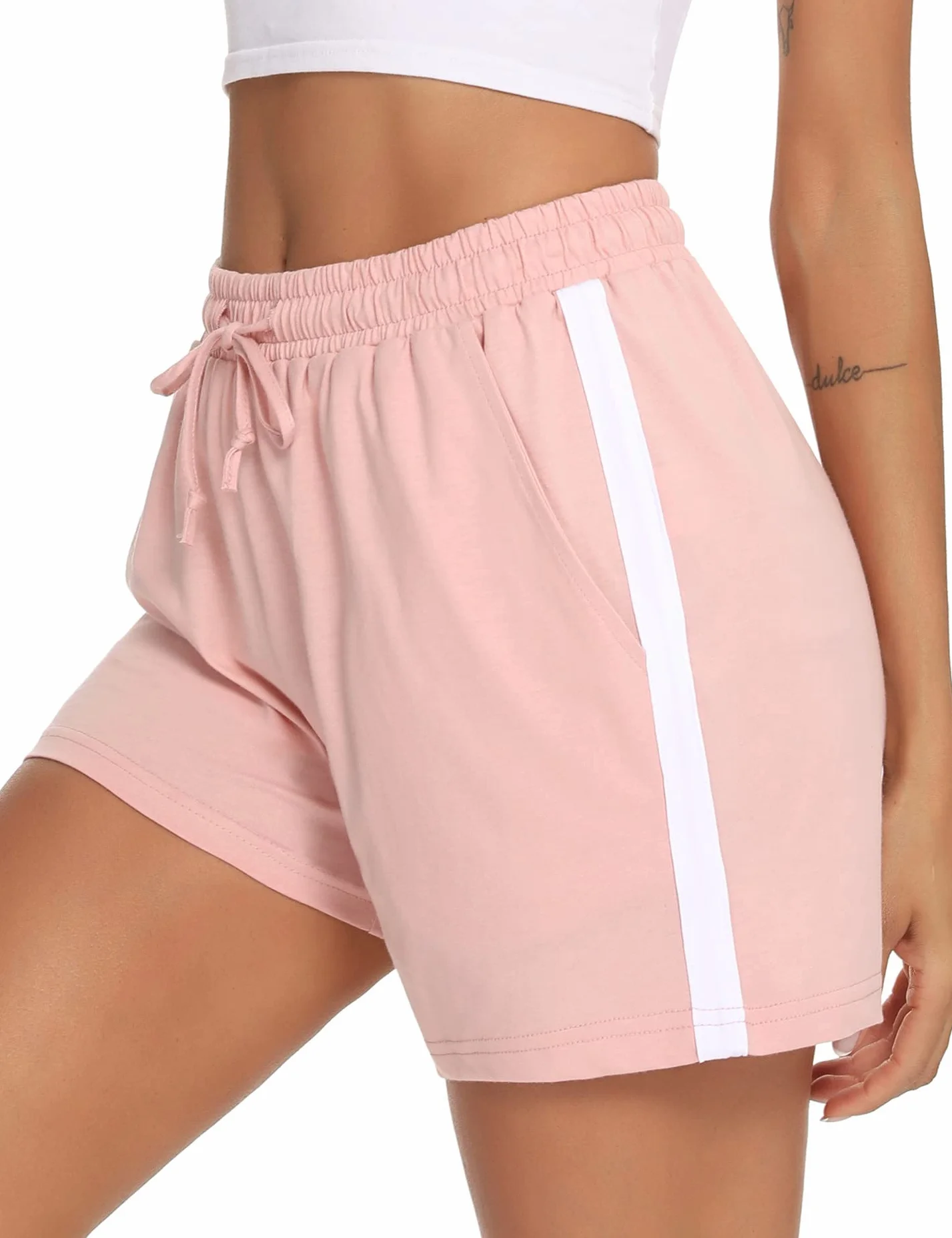 Short de Course à Pied en Coton pour Femme avec Cordon de Serrage