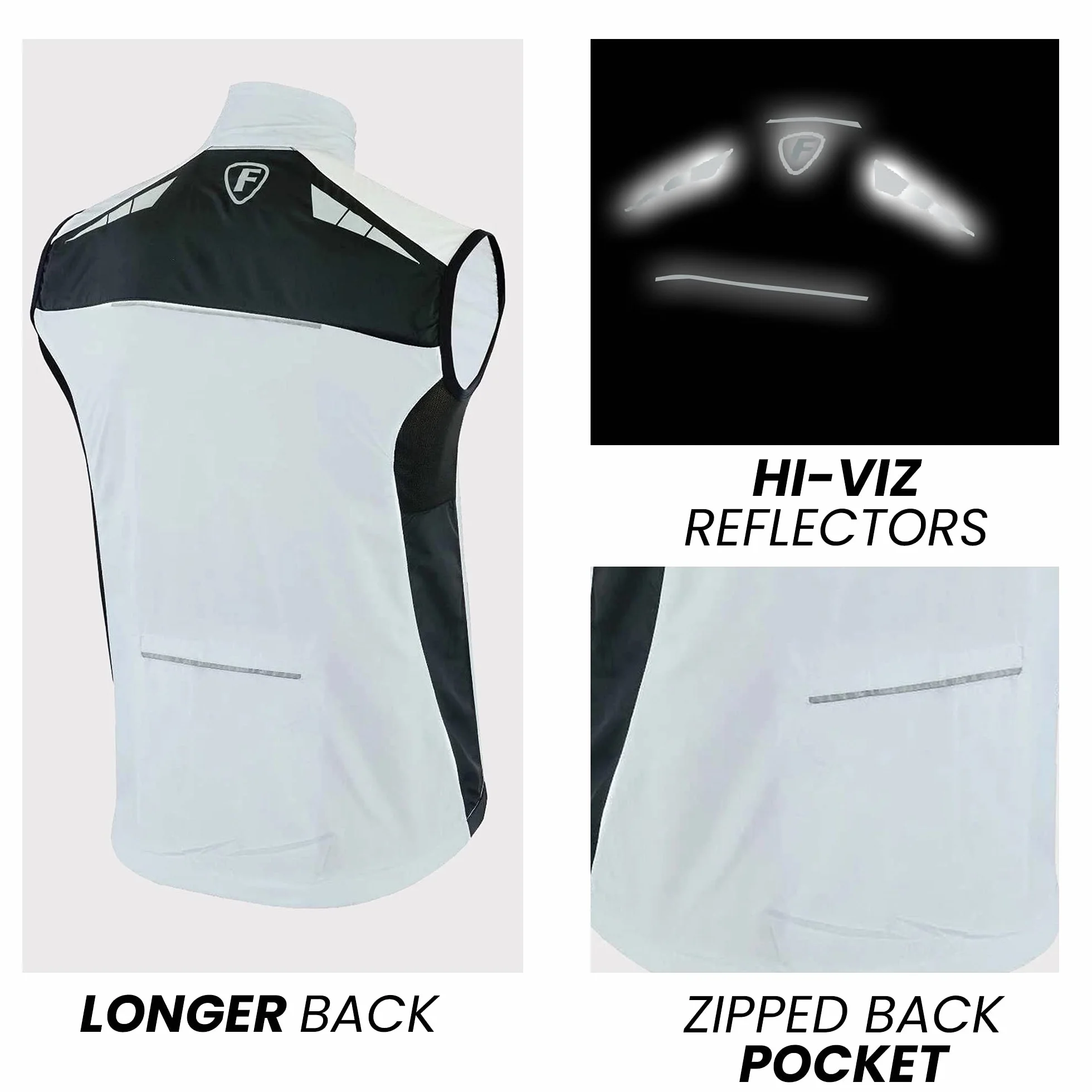 FDX Gilet de cyclisme coupe-vent pliable pour homme
