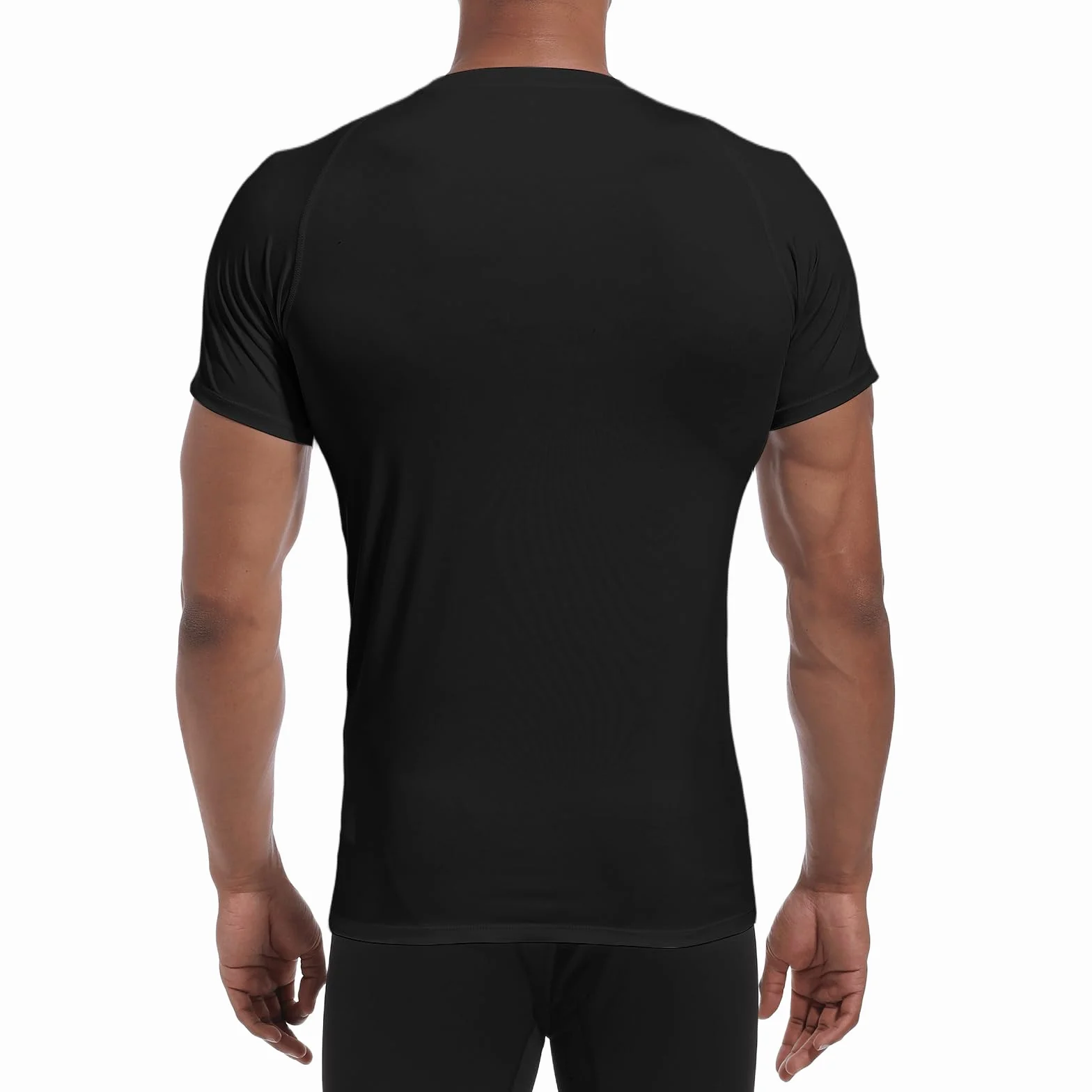 Hommes Compression T-Shirt Manches Courtes Séchage Rapide Vêtements Running Maillot Jogging Couche de Base Athlétique Musculation