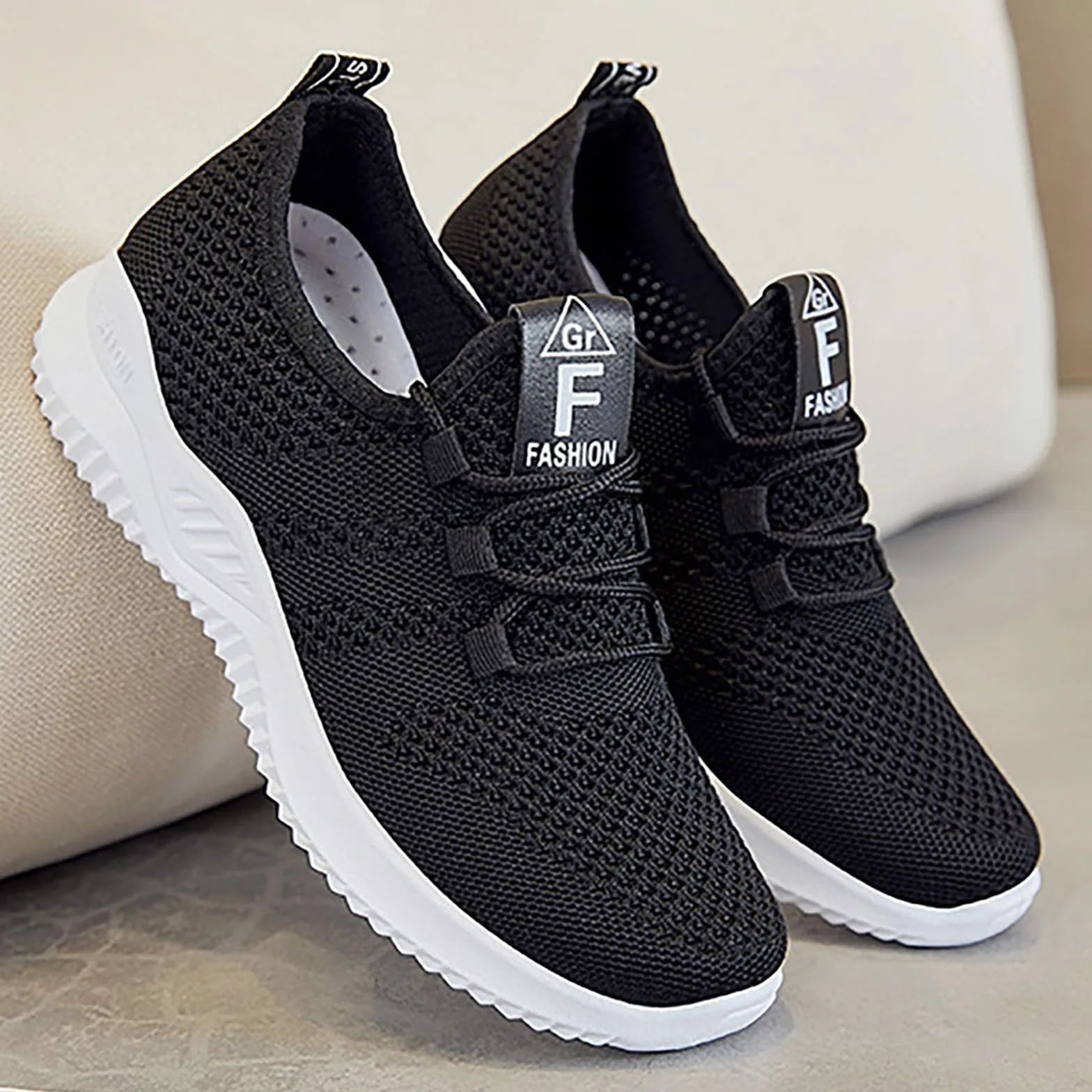 Femme Chaussures de Course Fitness Sport Running Slip on Outdoor Walking Legere Respirante Baskets Confortables Sneakers 36-42 EU