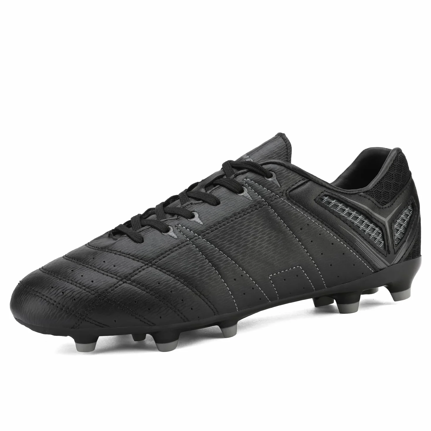 Dream Pairs Chaussures de Football pour Hommes, Chaussures à Crampons Professionnelles, Rouge/Noir 10