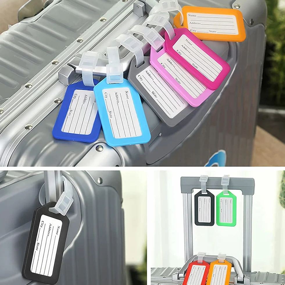 Vicloon 12PCS Étiquette Bagage Valise avec Carte Nom Adresse Numéro Plastique