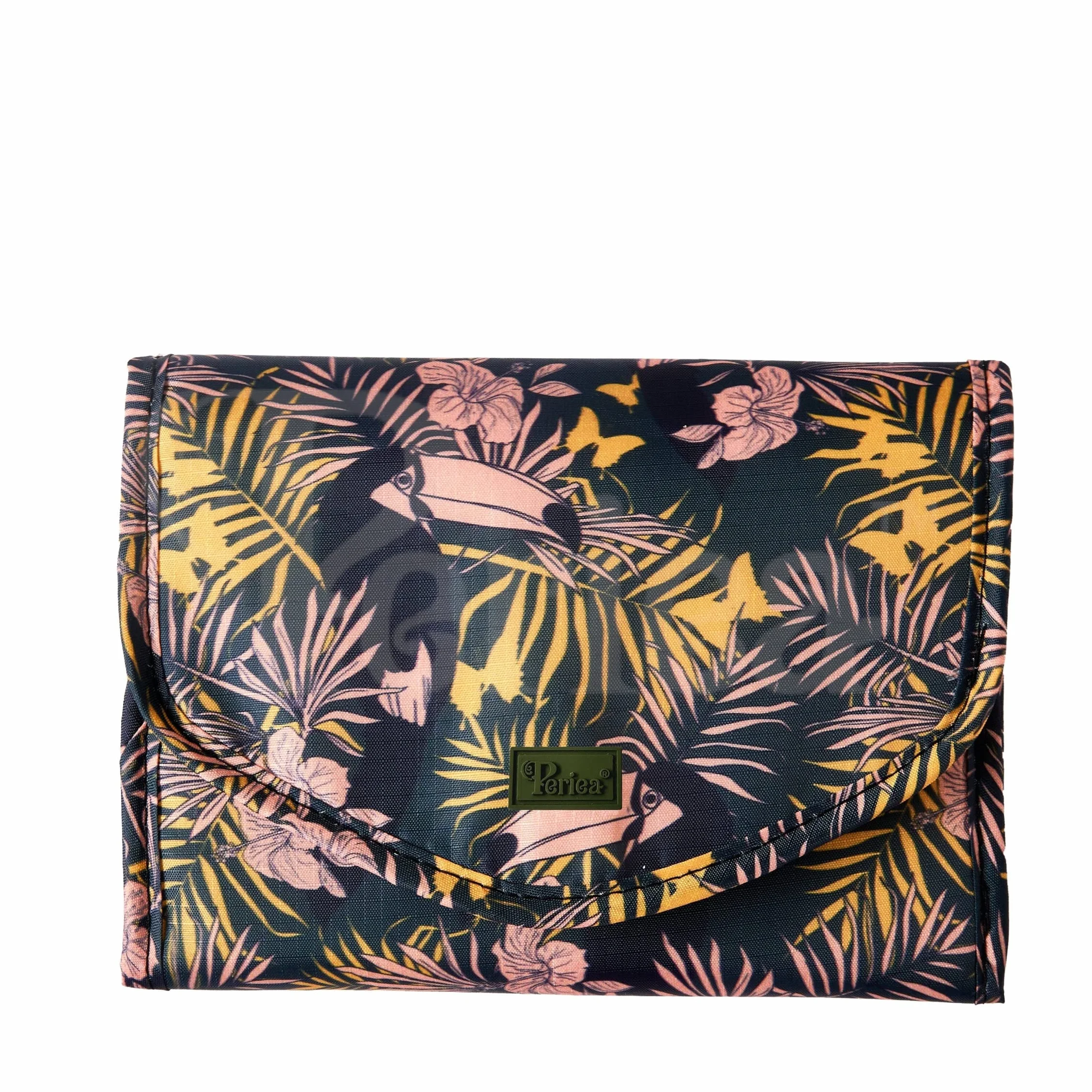 Periea Cleo Organisateur de Bijoux en Rouleau de Voyage – Pochette Protecteur pour Boucles d'Oreilles, Collier et Bagues (Toucan, Moyen)