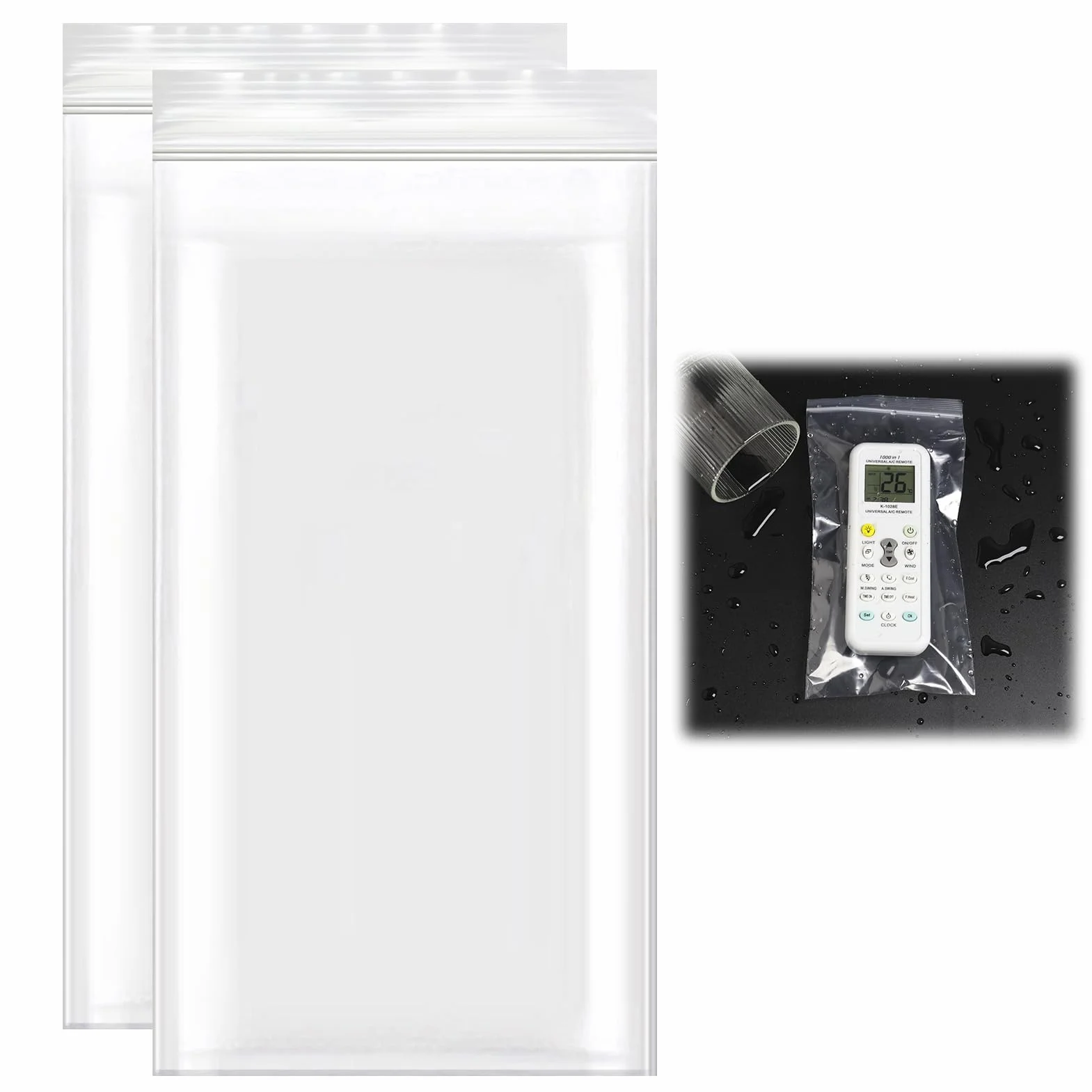 Sachets Plastiques Refermables Zip 10x20 cm Transparent 100 Pièces Sac Plastique Ziplock