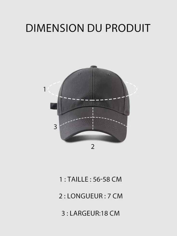 Casquette Homme 100% Coton Baseball réglable