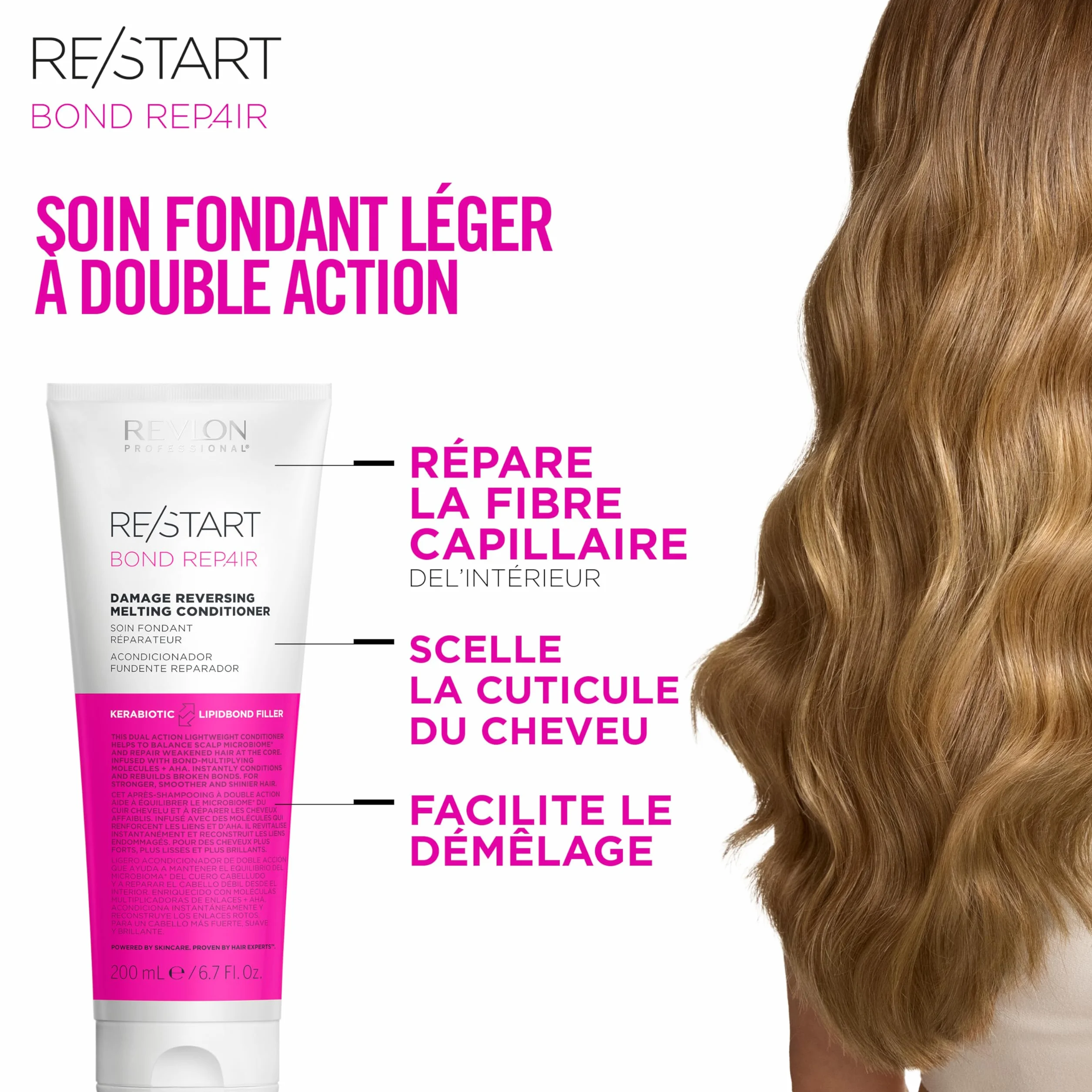 Revlon Professional Re/start Bond Repair Conditioner 200ml Après-Shampoing Réparateur Vegan Sans Silicones