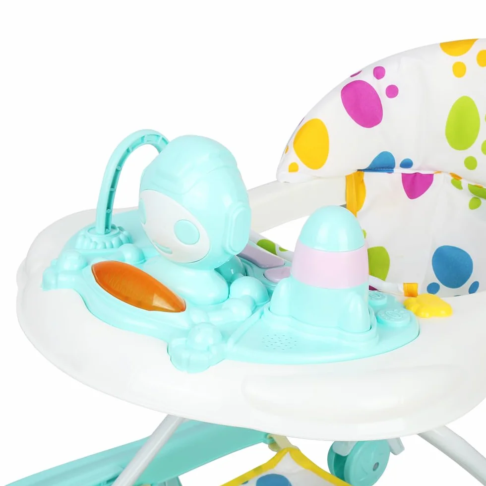 Trotteur Bébé Évolutif 3 en 1, Pliable avec Hauteur Réglable, Siège Amovible, Centre d'Activités 6+ Mois, Charge 12KG