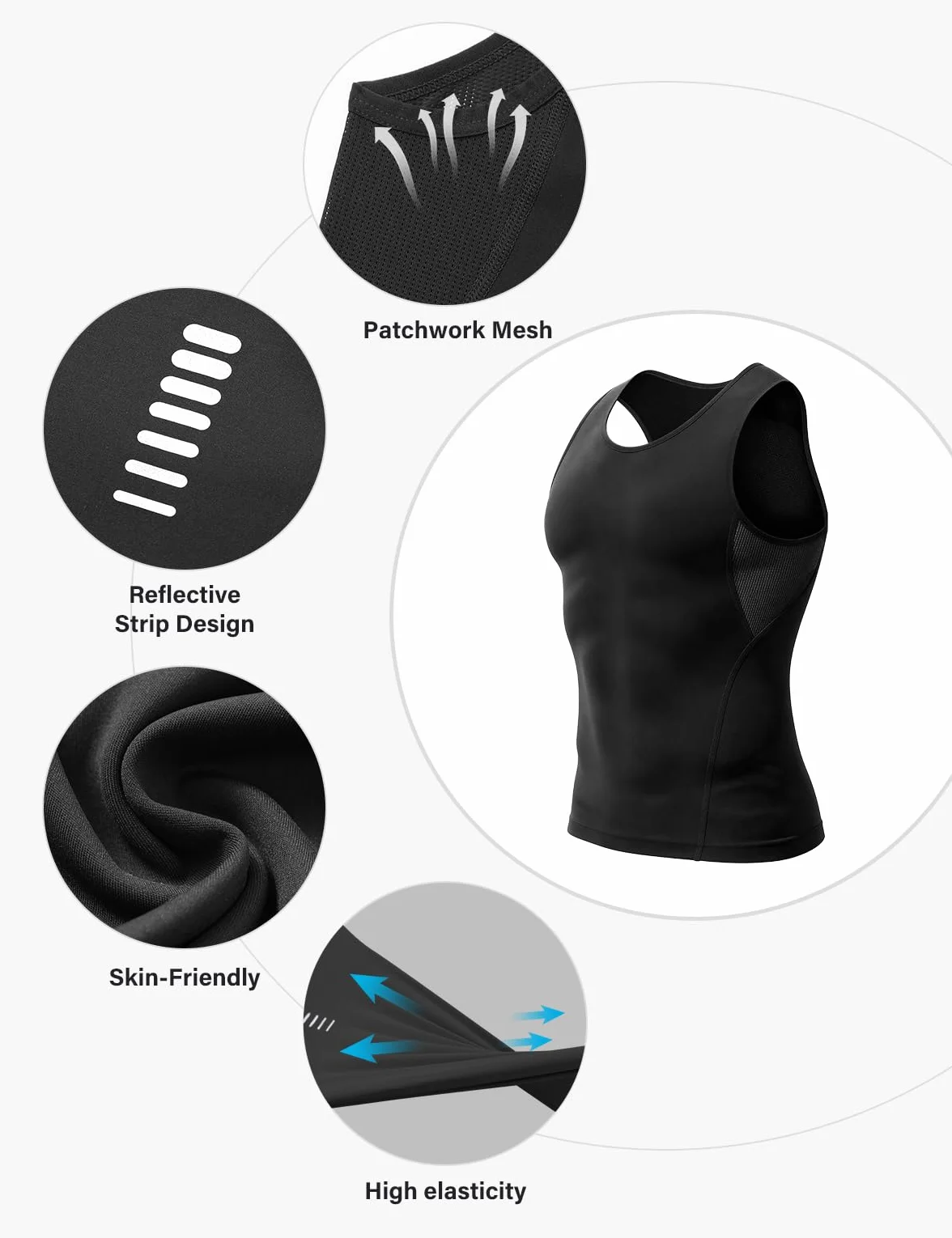 Débardeur Compression Homme Gaine Ventre Plat Body Shaper Maillot de Corps