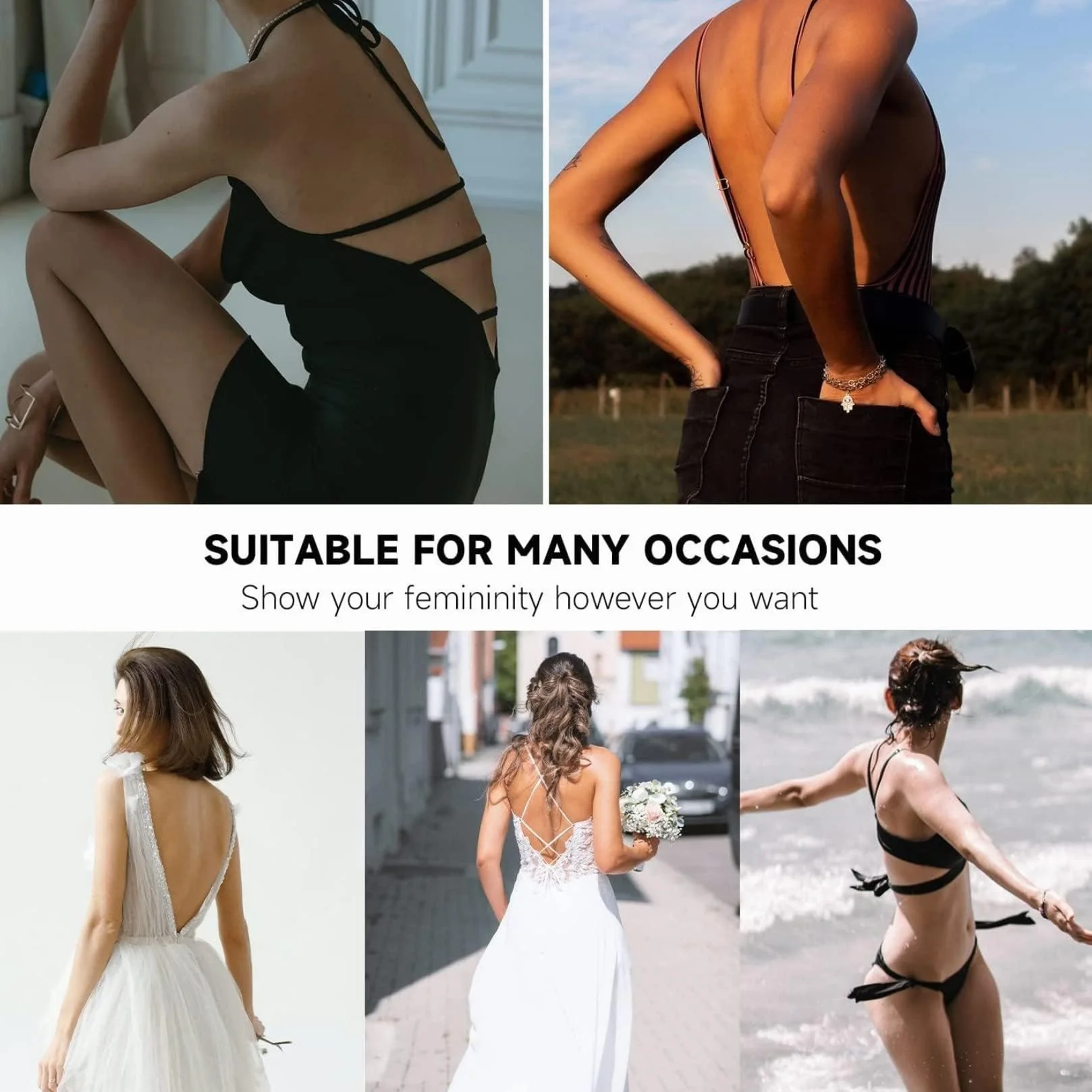 Soutien-Gorge adhésif en Silicone sans Bretelles, réutilisable, Invisible, Push-up – 2 Paires
