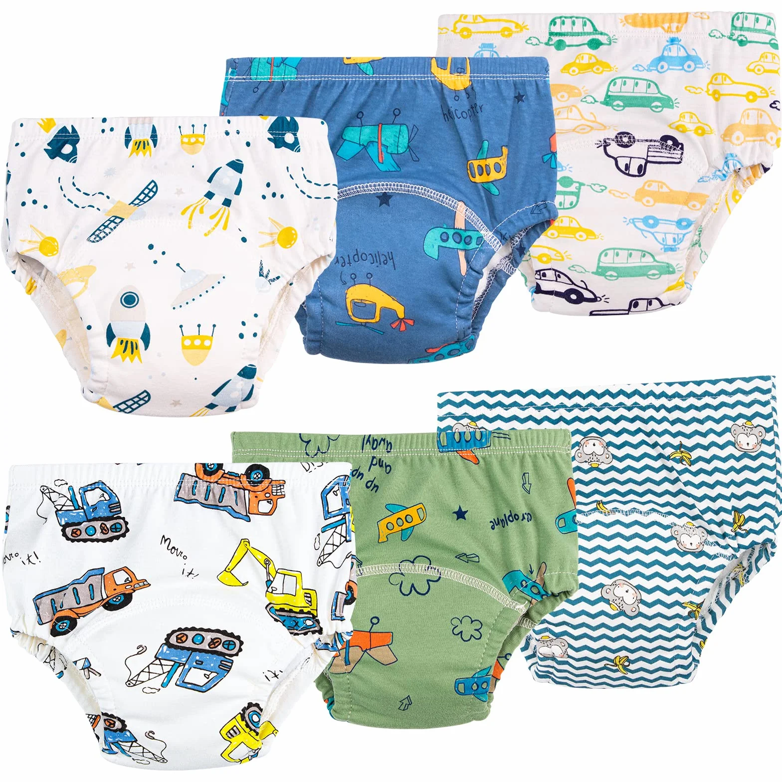 Culotte Apprentissage Propreté Fille Garçon Lot 6 Coton Lavable Bébé 2-6 Ans