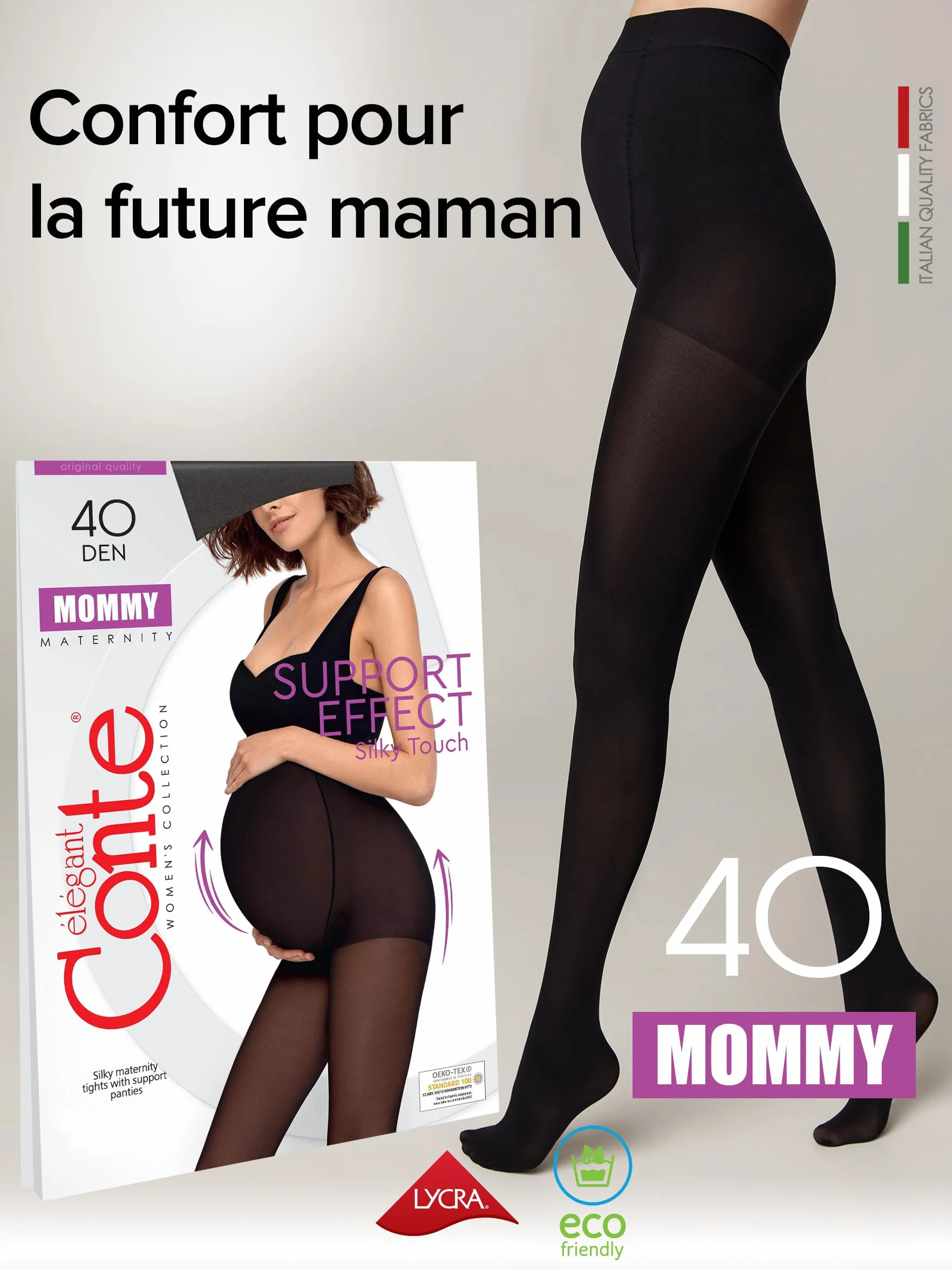 Conte Collant Maternité 40 DEN Femmes Enceintes Taille Couleur