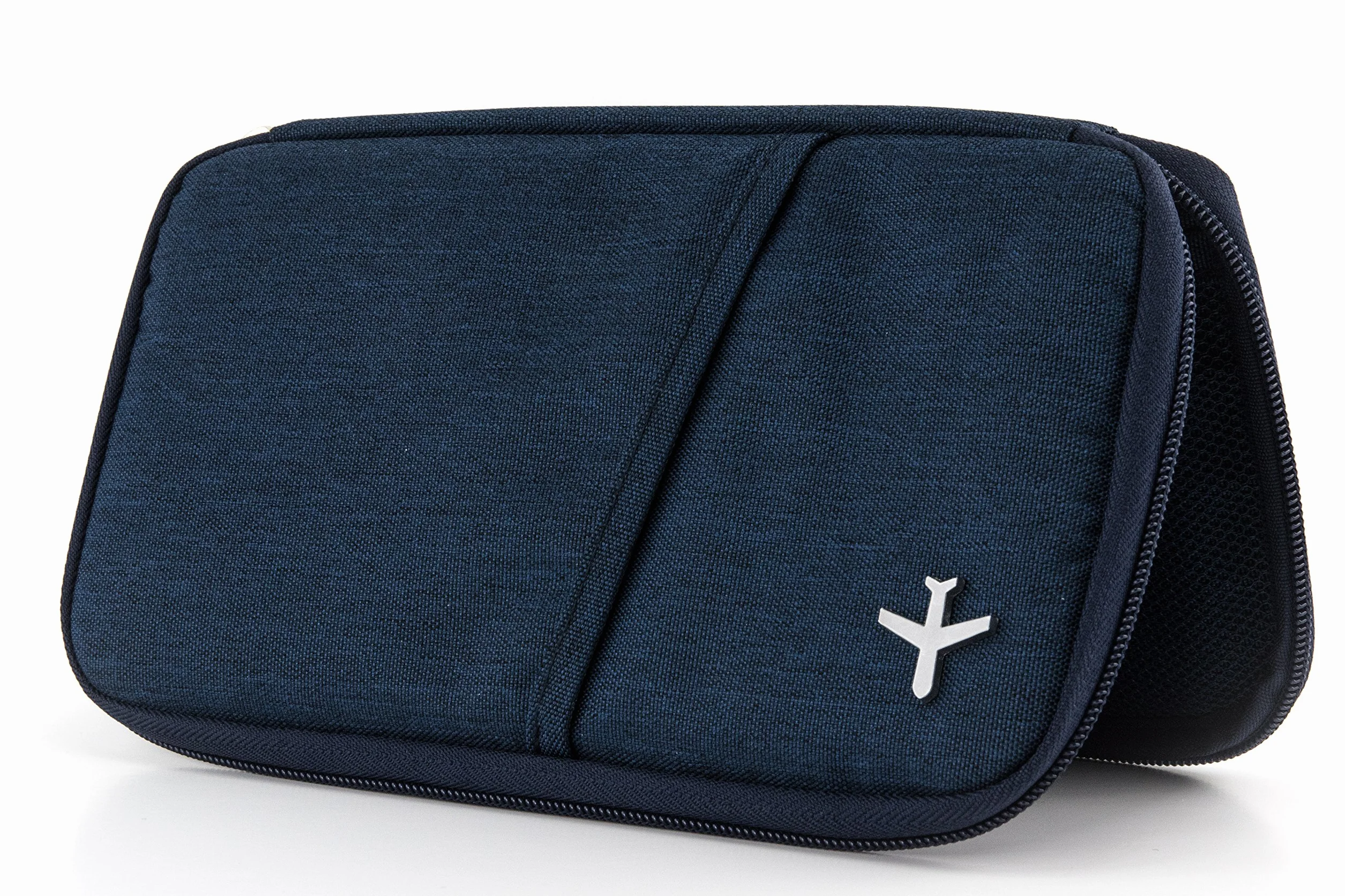 Troika Safe Flight TRV20/DB Étui pour Documents de Voyage avec Protection RFID 12 Compartiments Polyester Bleu