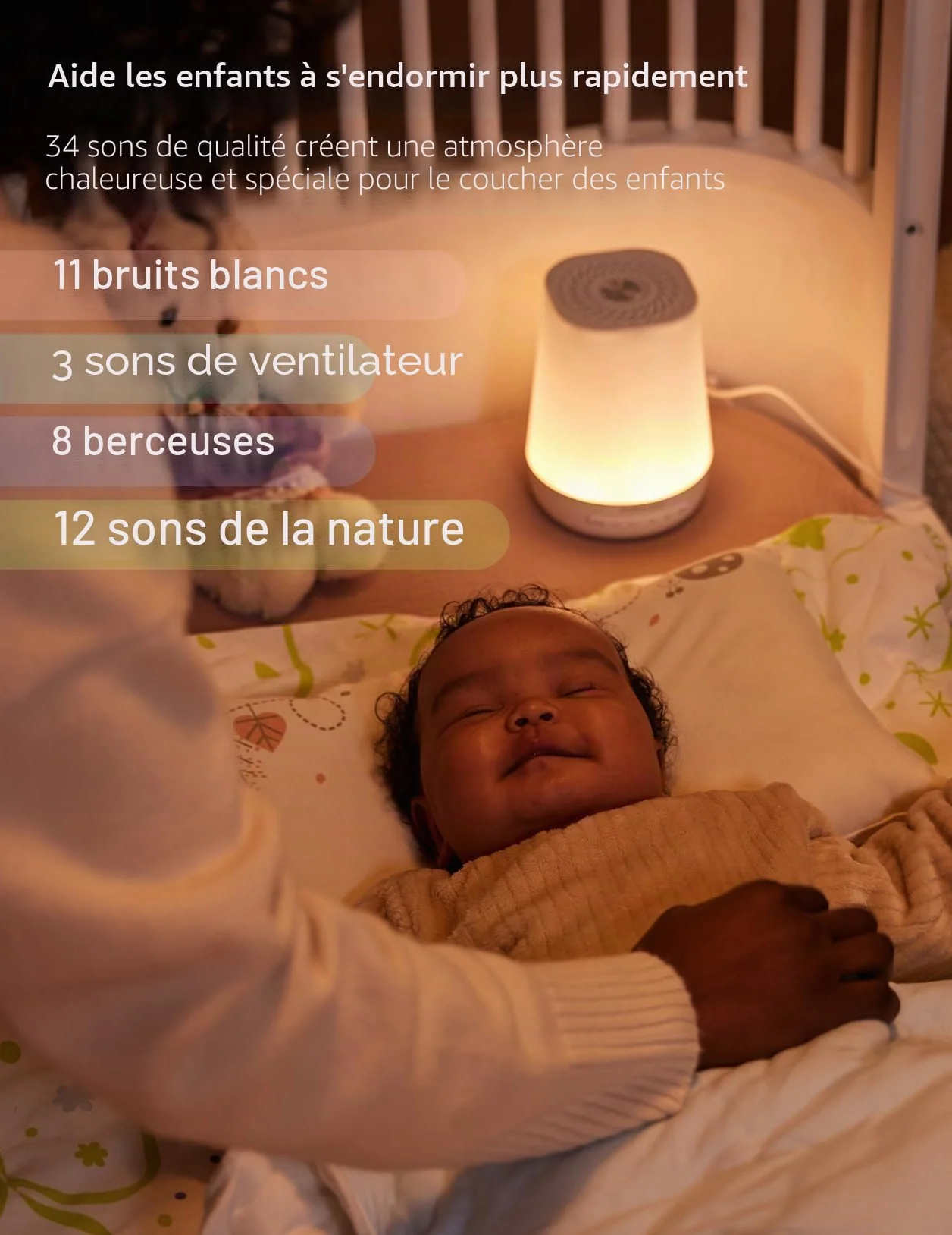 Momcozy Machine à bruit blanc avec 34 bruits apaisants, lampe pour bébé et adultes, contrôle APP