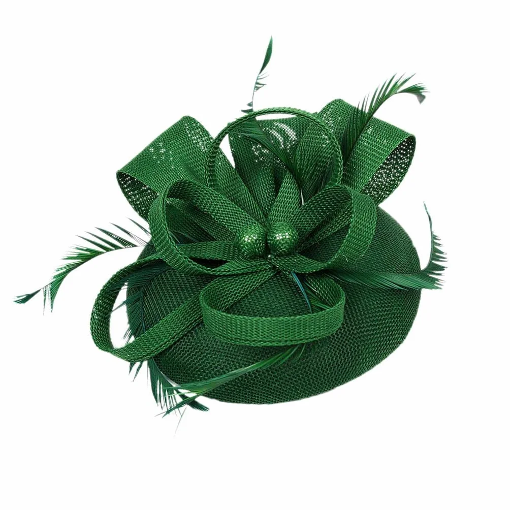 Chapeau bibi à plumes orange pour femme