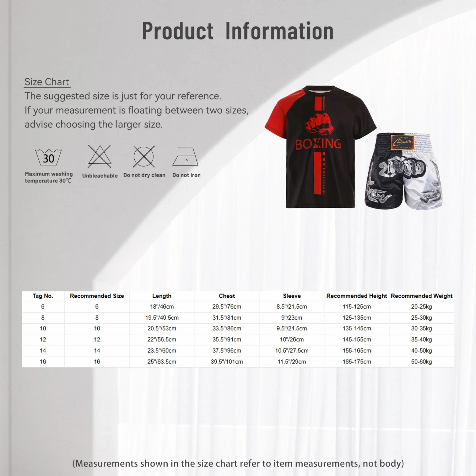 Ensemble T-Shirt et Short de Boxe Garçon Thaï MMA Combat Entraînement Fitness Enfant 5-16 Ans