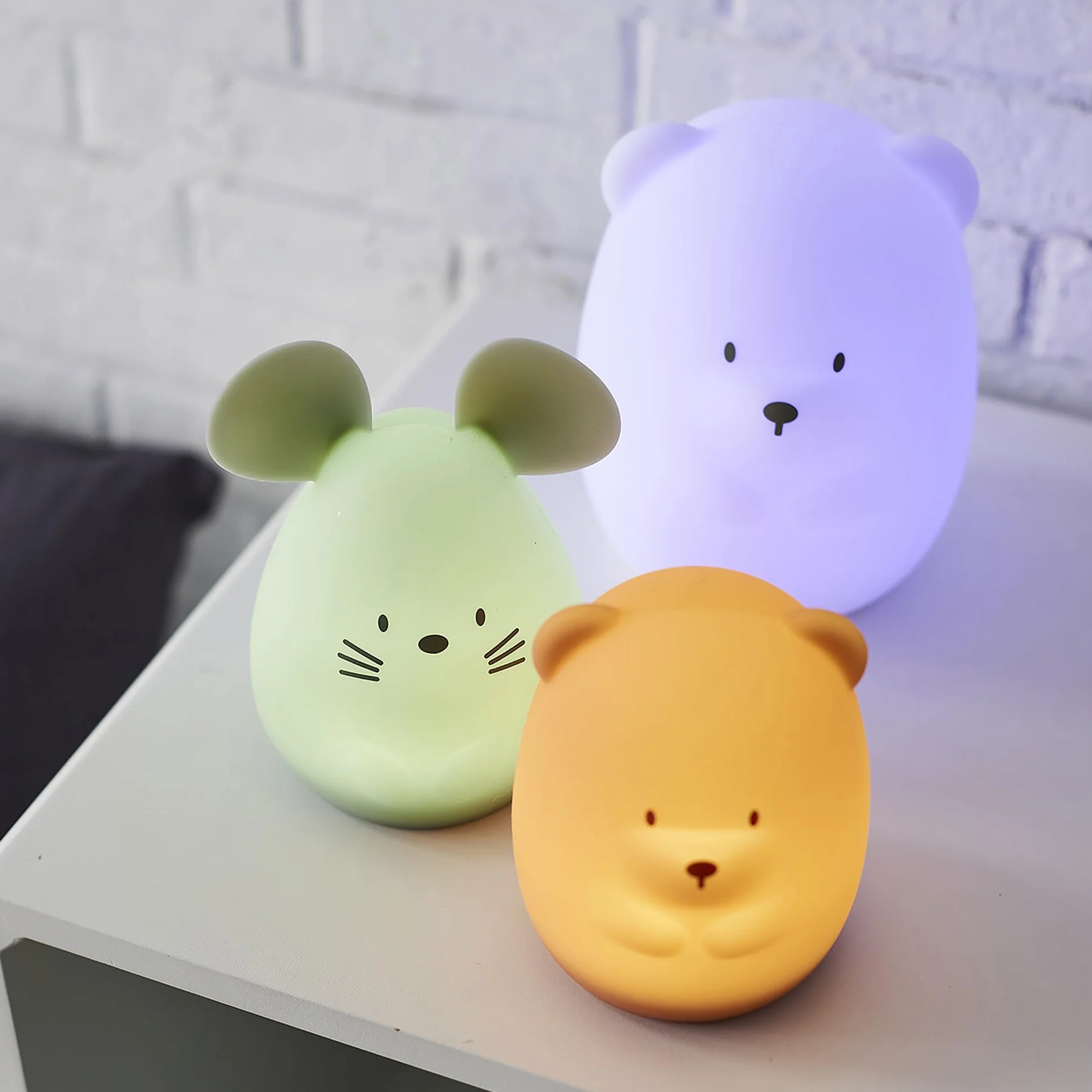 Nattou Veilleuse Ours LED en silicone 7 couleurs 16 cm sans BPA