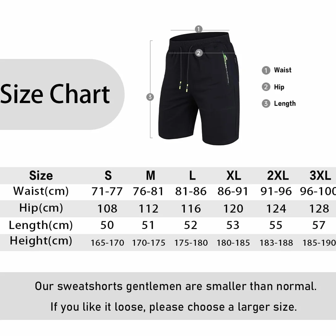 ZOXOZ Short Homme Coton Sport Poche Zippée