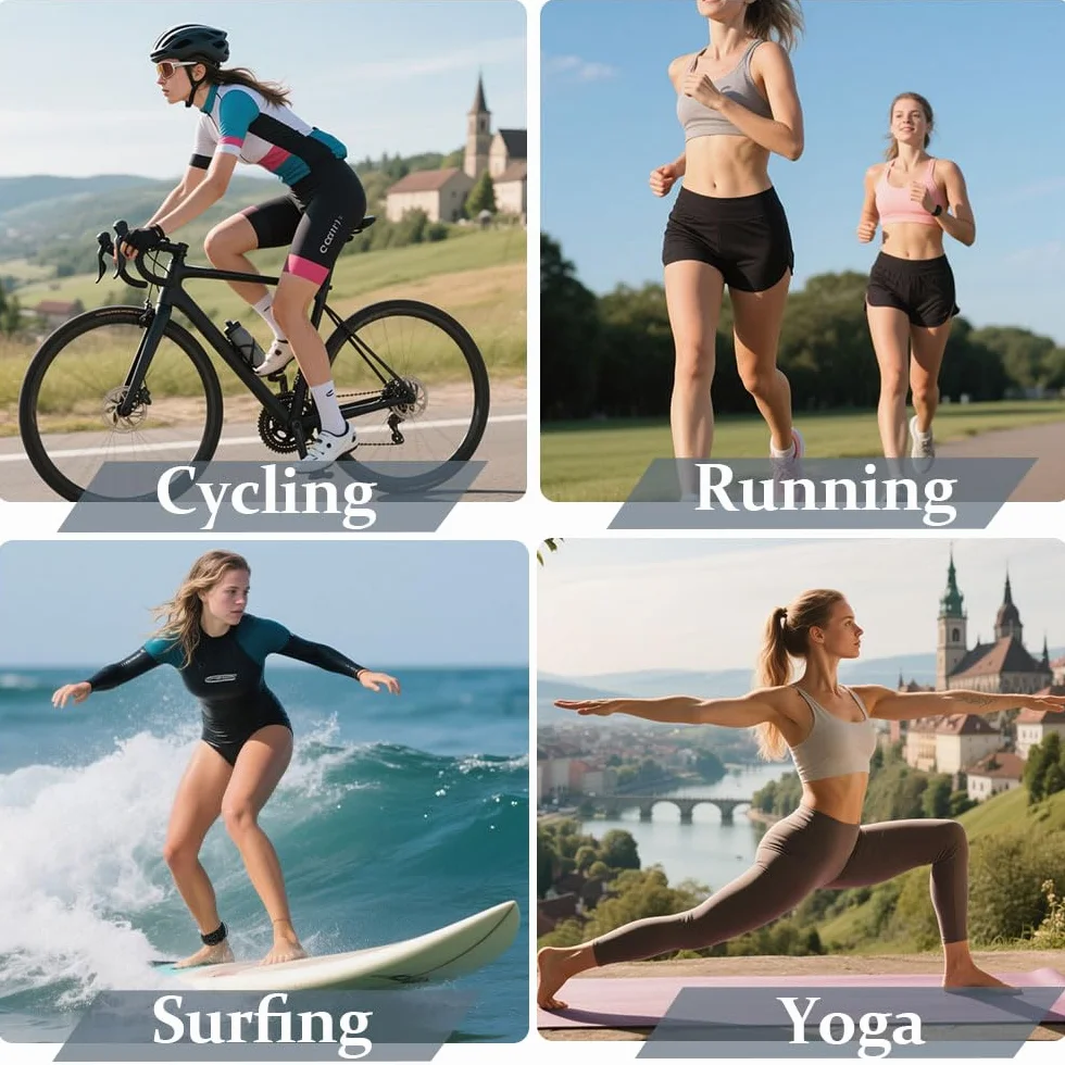 Mateju Maillot Cyclisme Femme Respirant Séchage Rapide avec Fermeture Éclair et Poche 3D Impression