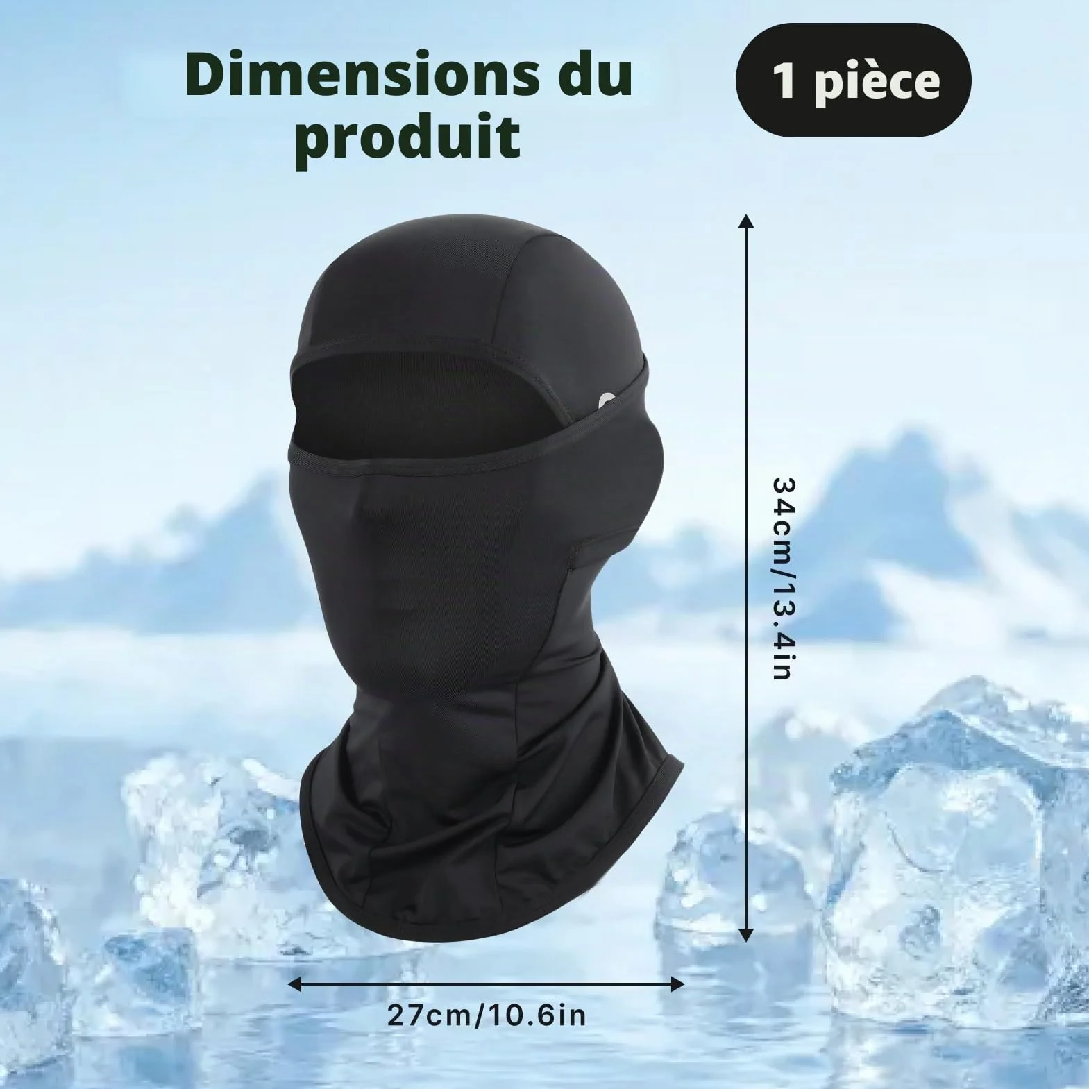 Cagoule Moto Respirante Été Protection UV Tissu Rafraîchissant Taille Unique Cyclisme Randonnée Plein Air Conduite Prolongée