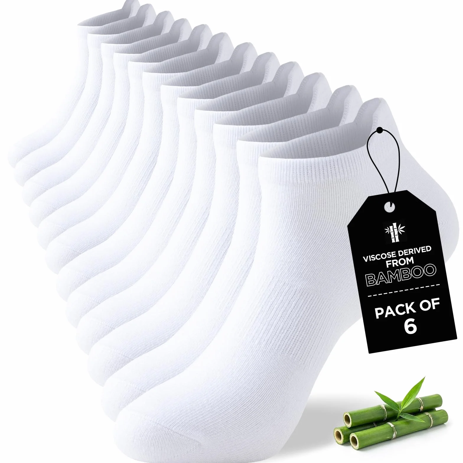 Niorasen Chaussettes de Sport Bambou Anti-Odeur 43-46 37-42 6 Paires