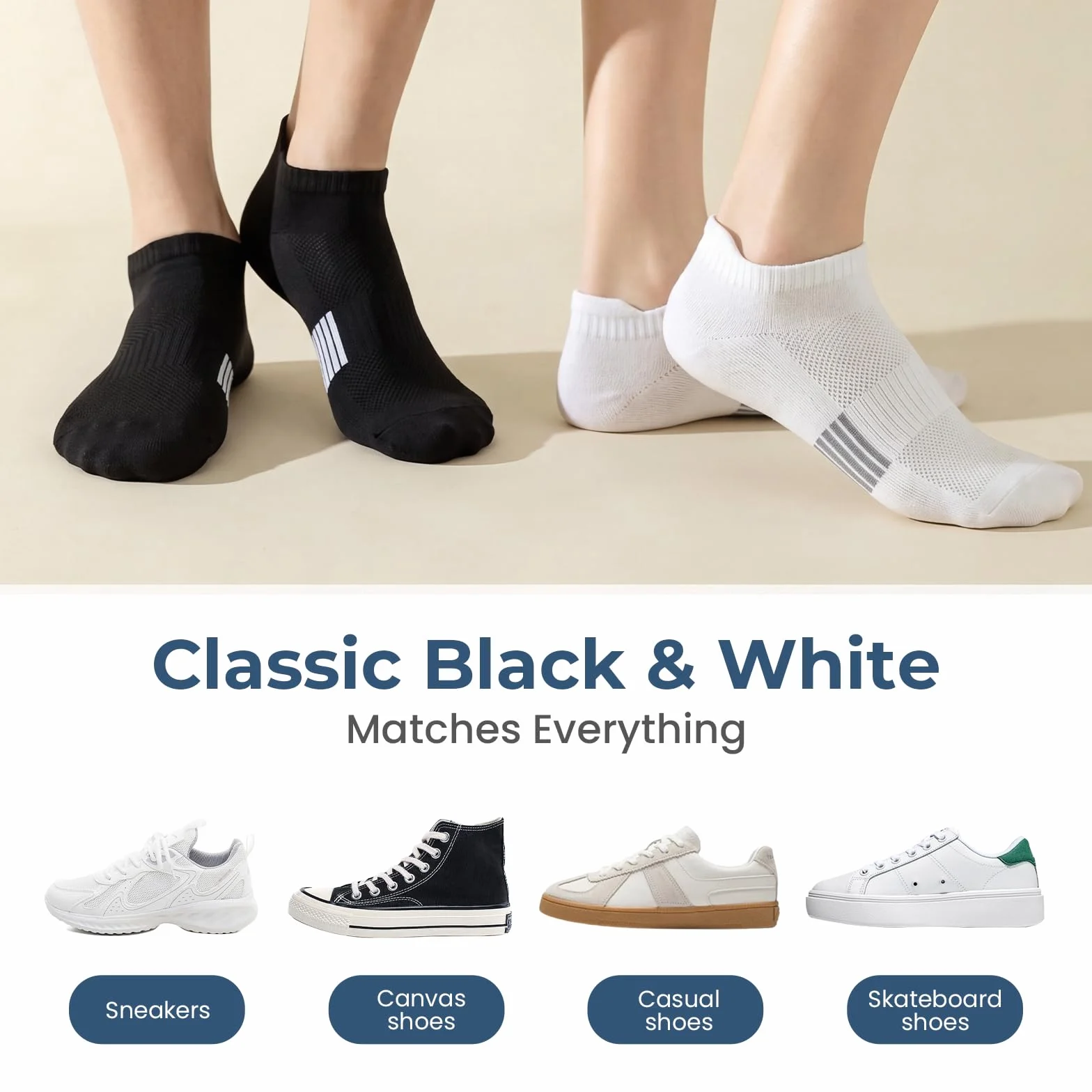 Libella 10 Paires Chaussettes Homme Coton Soquettes Sport Courtes Respirantes Course 43-46