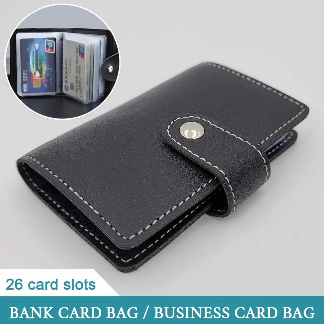 JEYORZY Porte-Carte Homme RFID Cuir 26 Fentes Noir