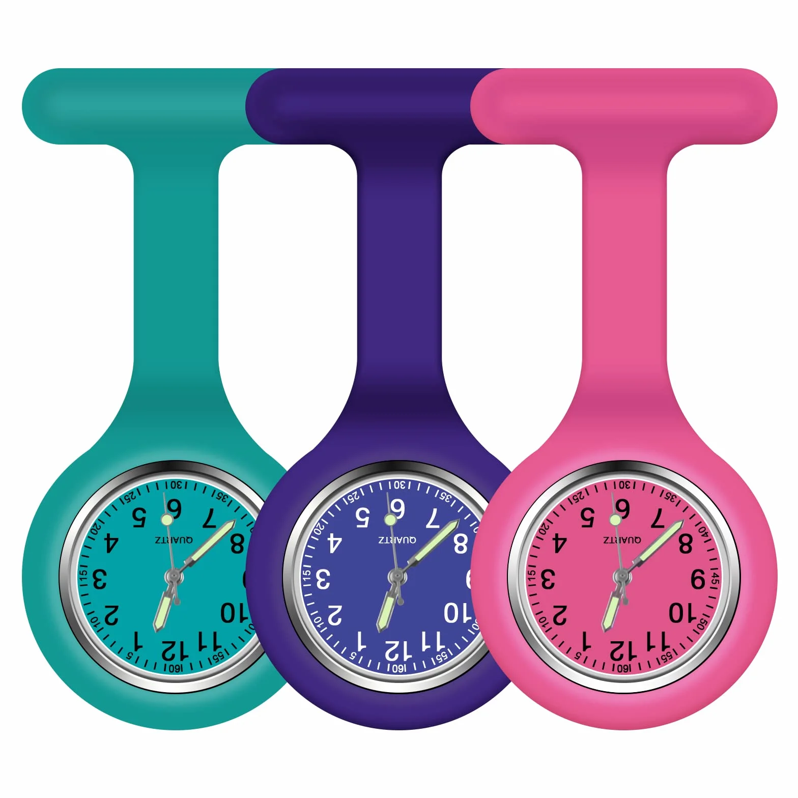 Vicloon Montre à Gousset Infirmière 3pcs Broche Silicone