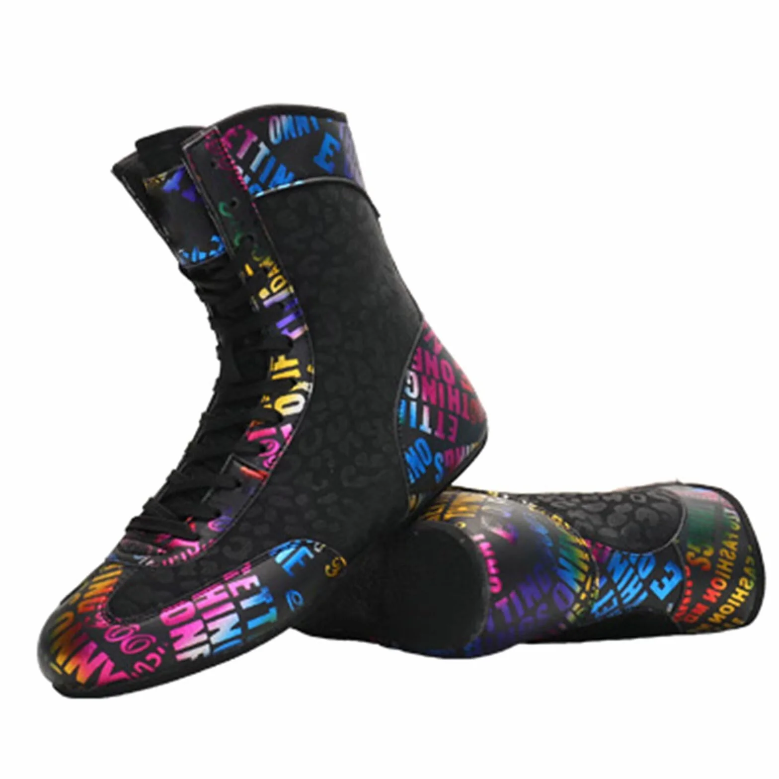 Chaussures de Boxe et de Lutte pour Enfants - Baskets Fitness Montantes Antidérapantes