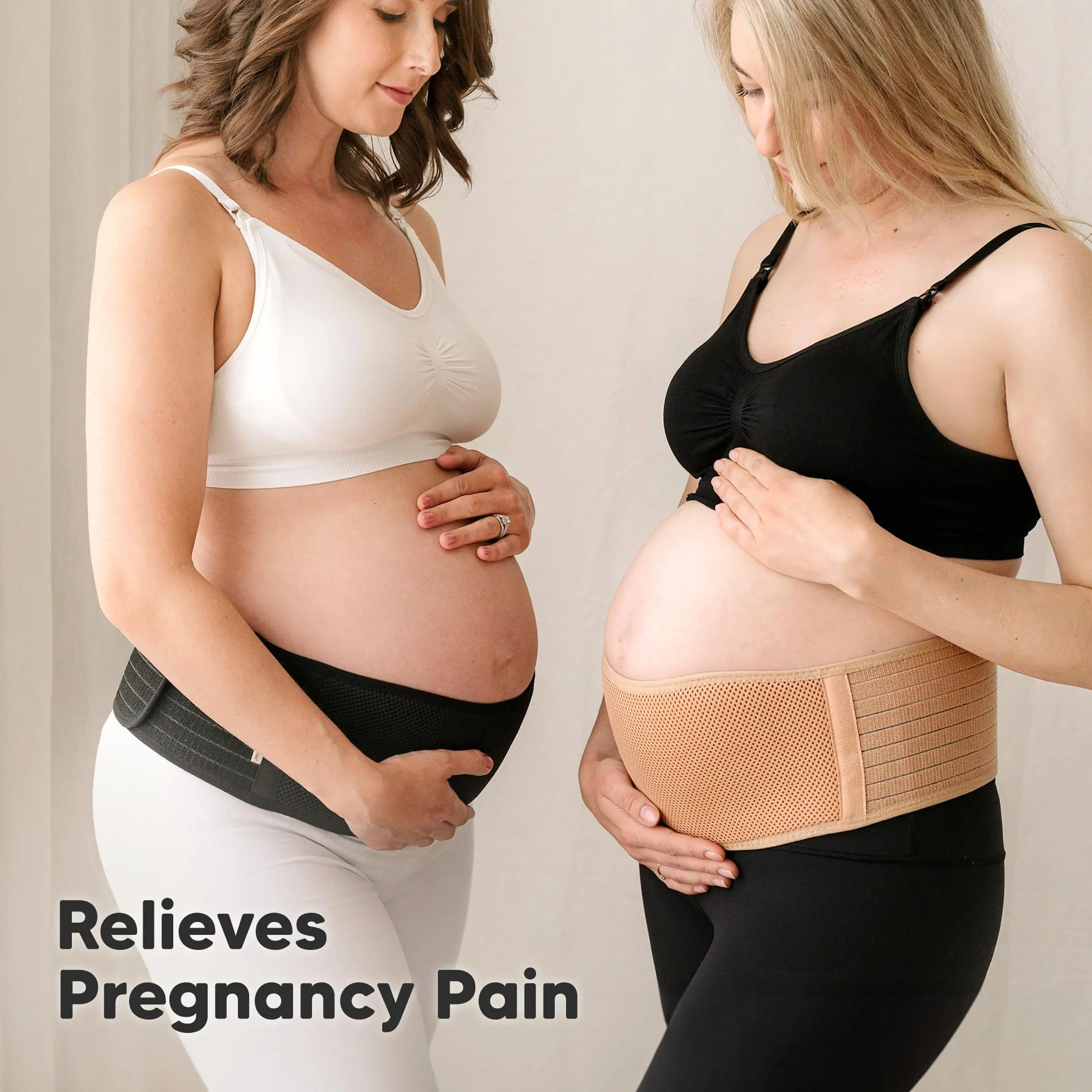 KeaBabies Bande De Ventre De Maternité Grossesse Ceinture Maintien Ventre Douce Respirante Soutien Pelvien Classic Ivory M/L