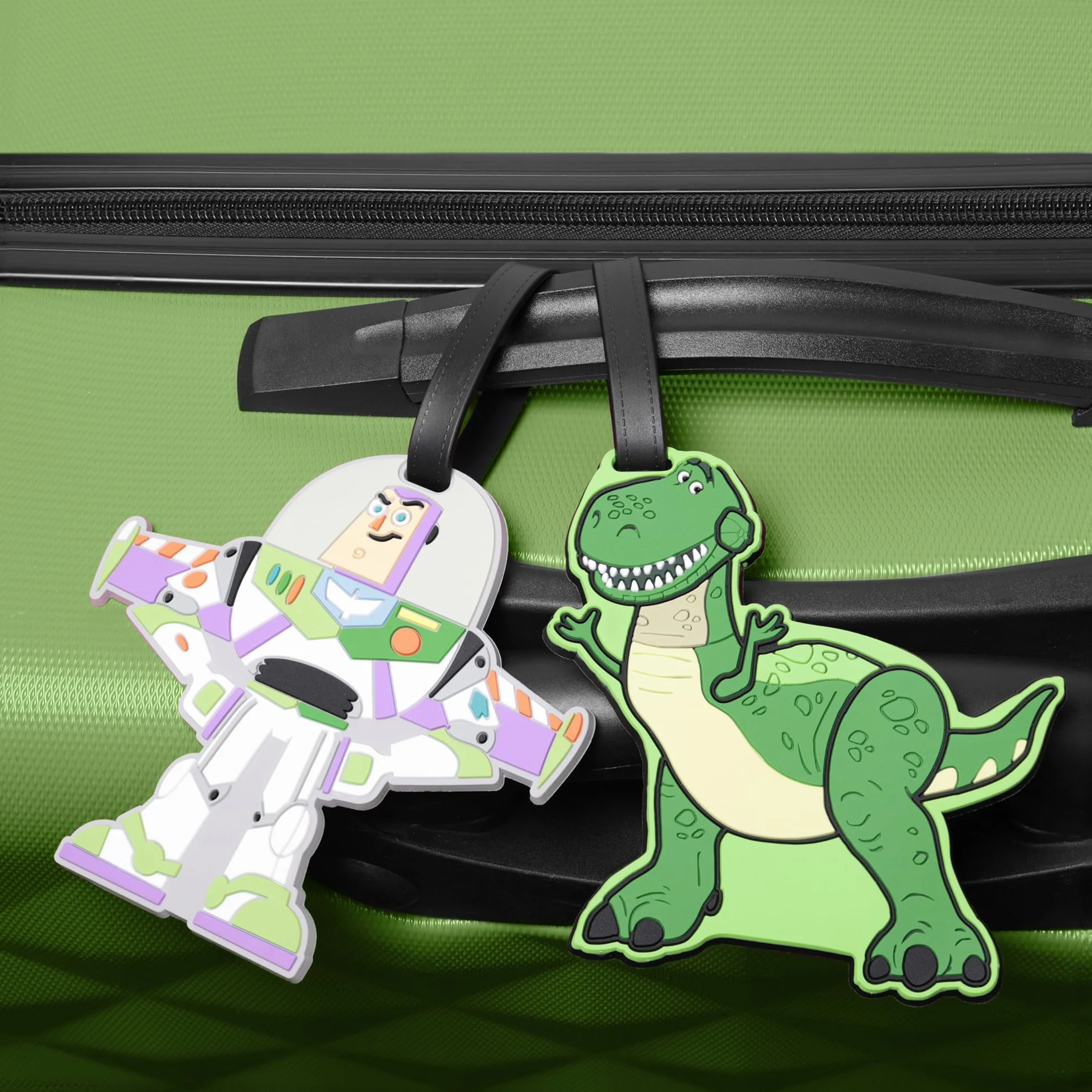 Disney Toy Story Lot de 2 étiquettes à Bagages Buzz & Rex Vert/Blanc/Violet