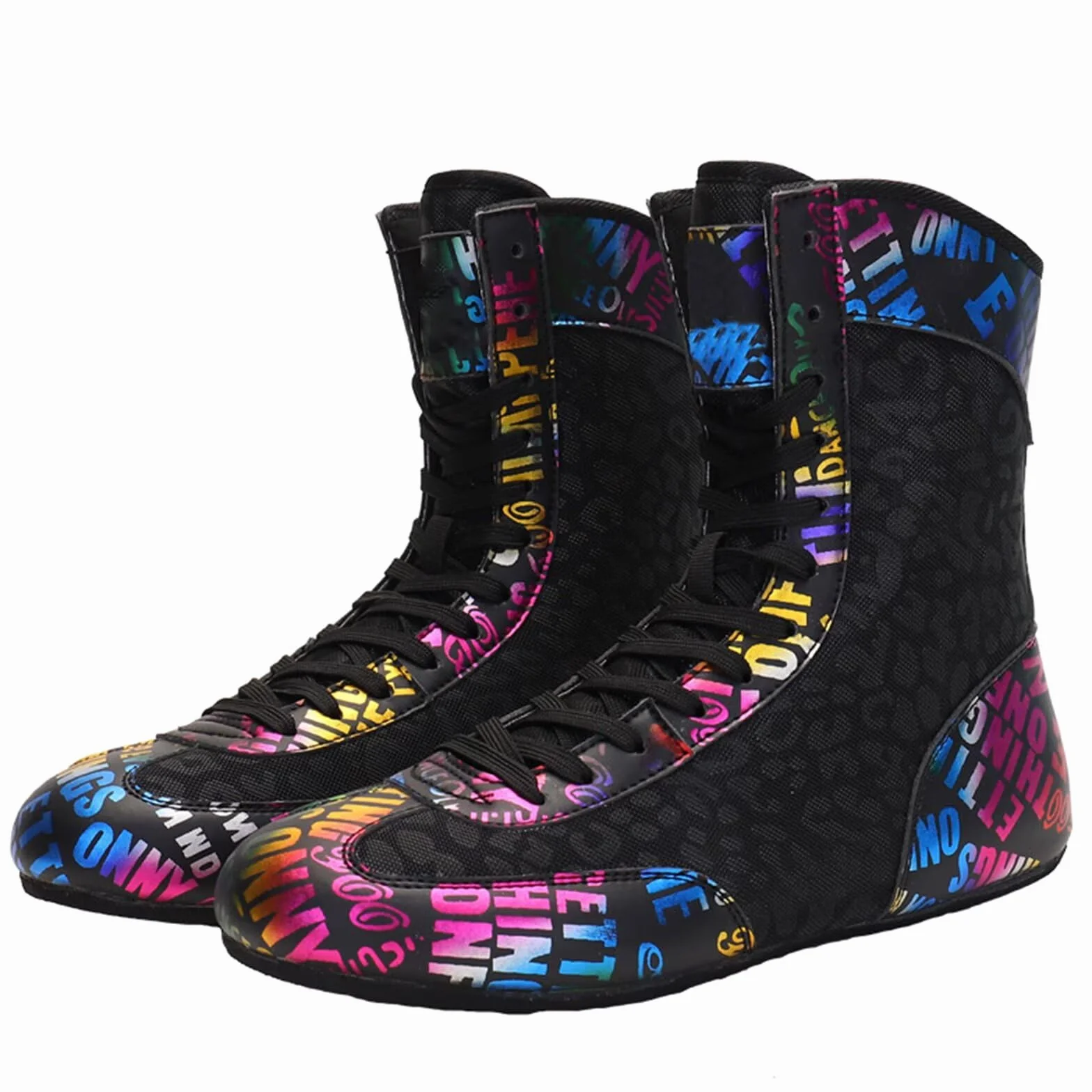 Chaussures de Boxe et de Lutte pour Enfants - Baskets Fitness Montantes Antidérapantes