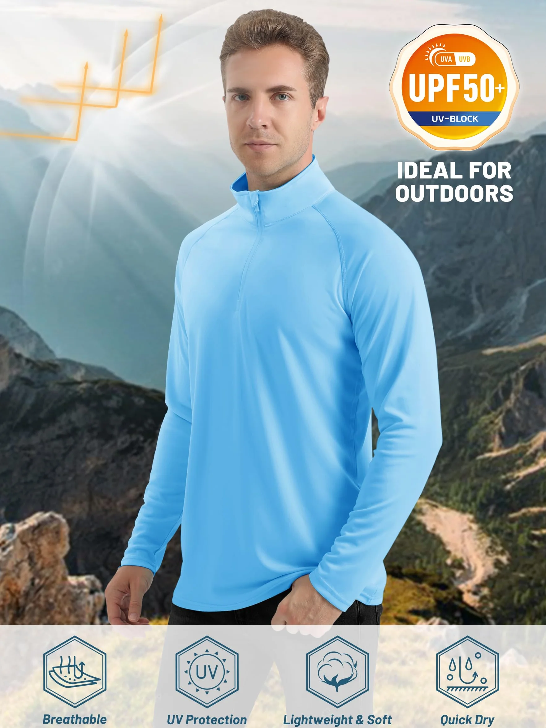 TACVASEN Homme 1/4 Zip Tops à Course
