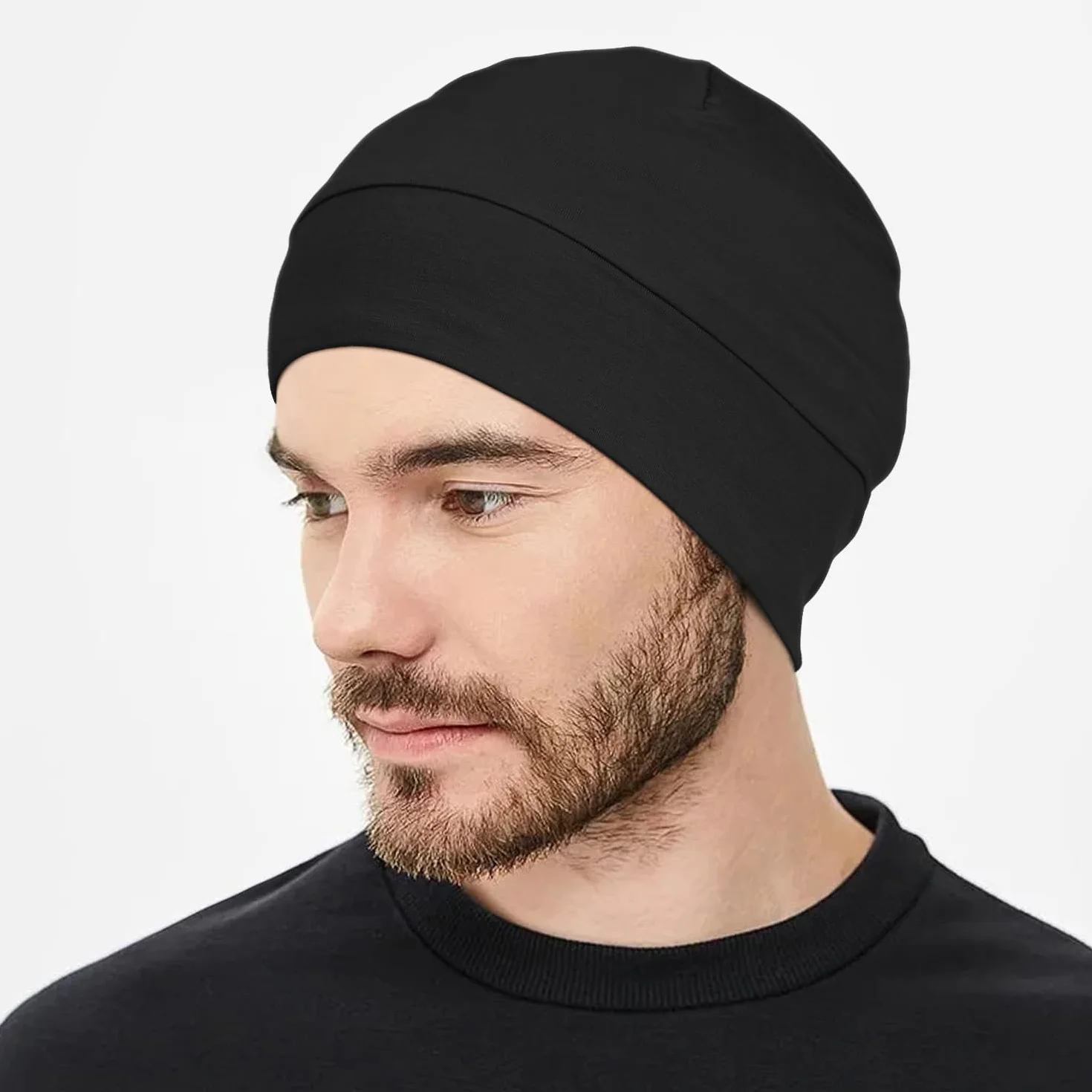 FocusCare Lot de 2 Bonnets 100% Viscose Doublure de Casque Bonnet de Couchage Léger pour Chimiothérapie