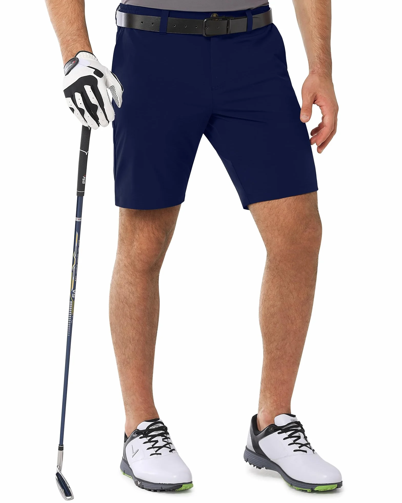 Short de golf stretch UPF 50+ pour homme - Léger - Séchage rapide - 22,4 cm
