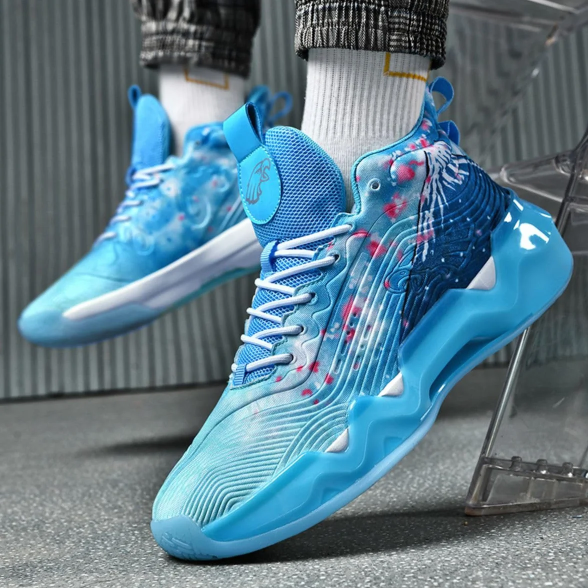 Chaussures de Basket High Top Respirant Antidérapant Hommes Femmes Jeunes Filles