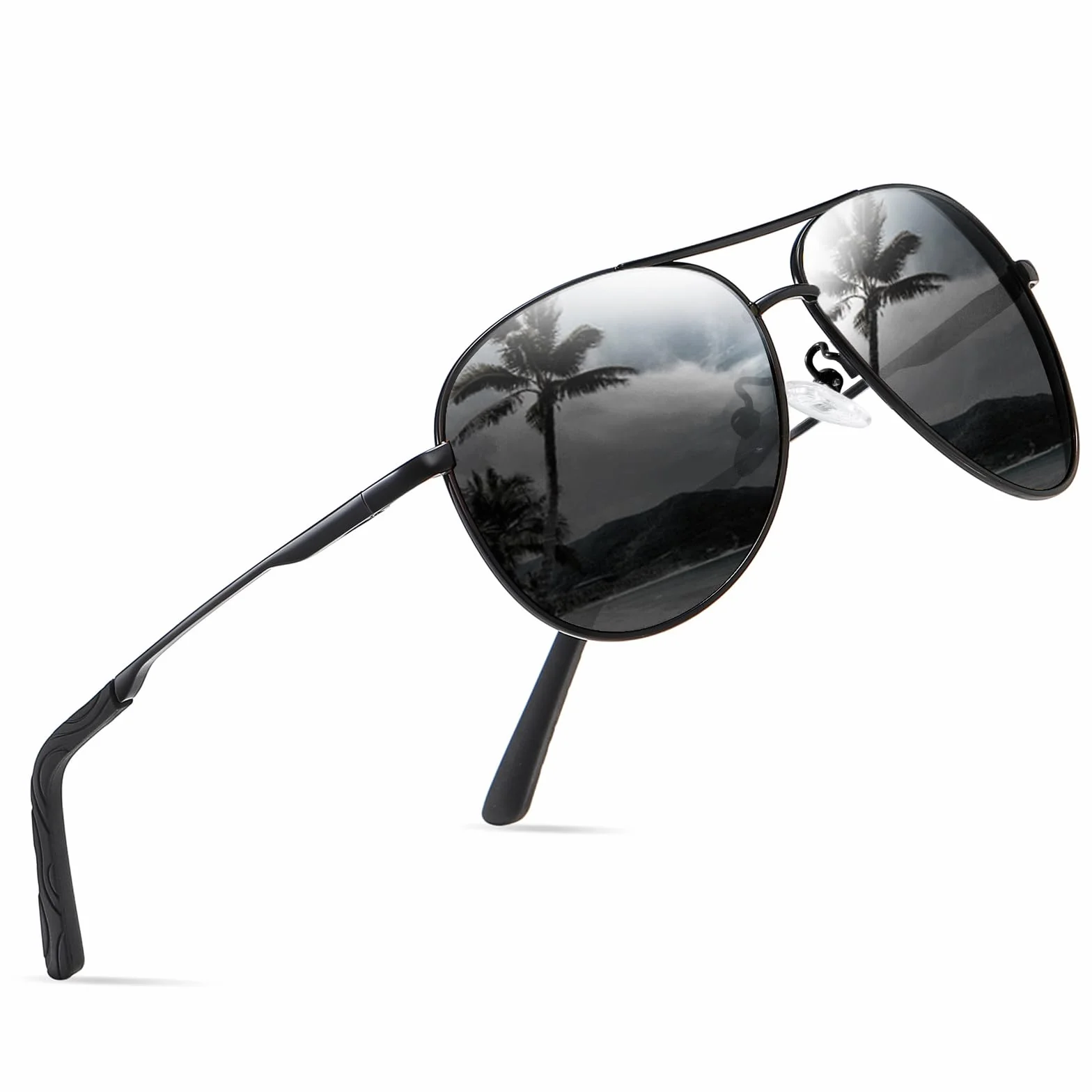 Lunettes de Soleil Homme Pilote Polarisées Ultralégères Anti-Reflets Conduite Pêche Sports Protection Style Classique