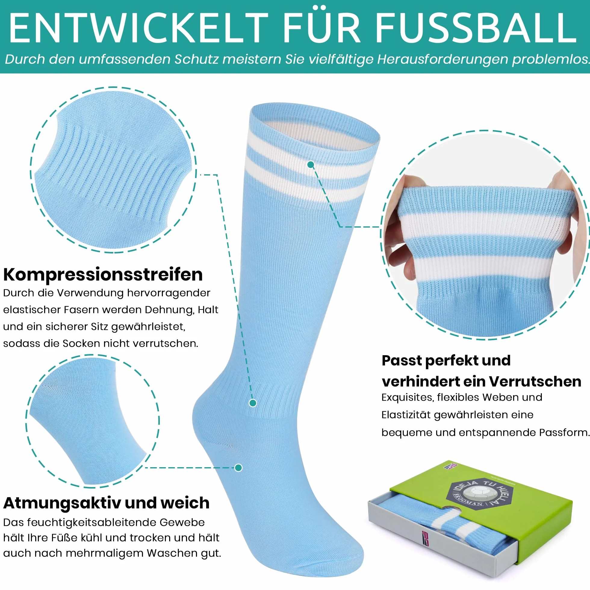 JABASIC Chaussures de Football Enfants Garçons Filles avec Chaussettes