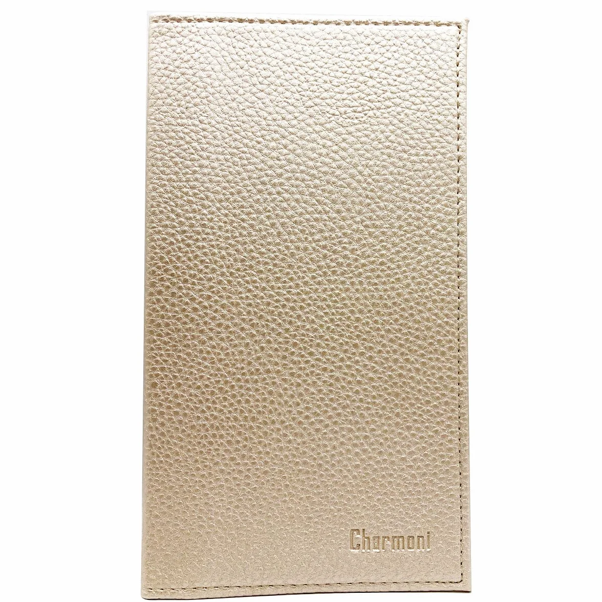 Etui Porte chéquier Talon en Haut Cuir Vachette 11x19 cm Blanche Perle